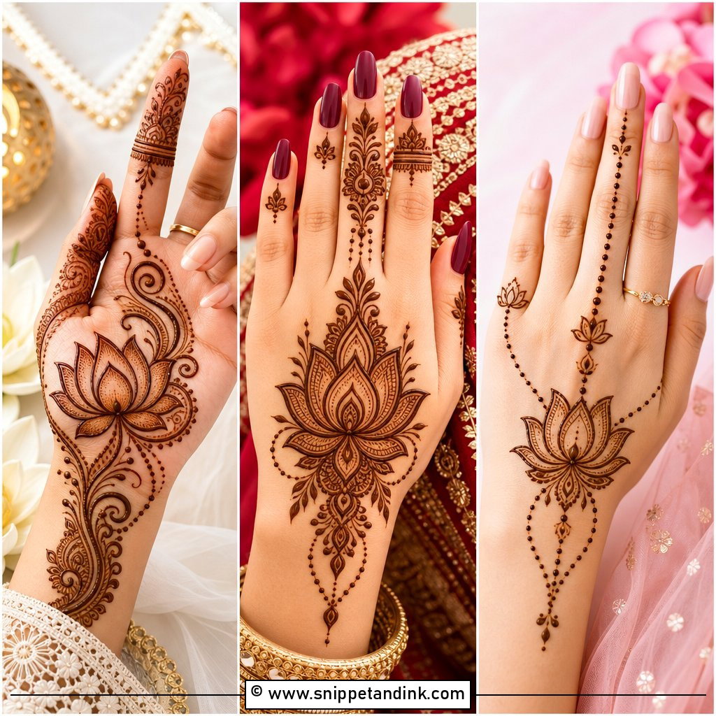 30 Lotus Flower Mehndi Design Ideas for Elegant Hands Today
