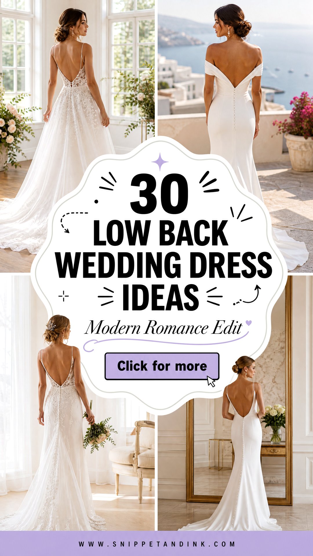 30 Low Back Wedding Dress Ideas for Modern Romantic Brides - 30 Low Back Wedding Dress Ideas for Modern Romantic Brides