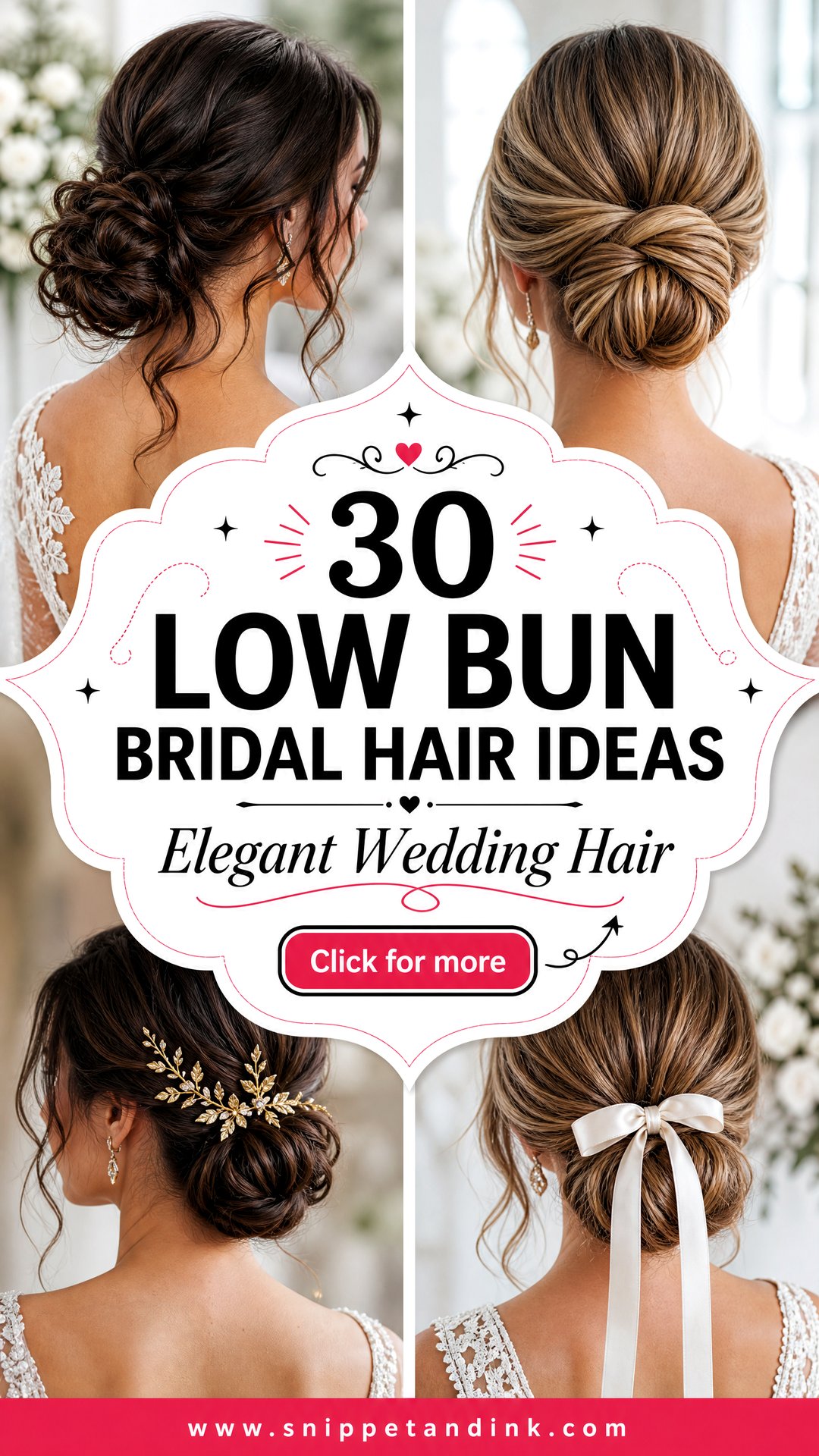 30 Low Bun Bridal Hair Ideas for Elegant Wedding Looks - 30 Low Bun Bridal Hair Ideas for Elegant Wedding Looks