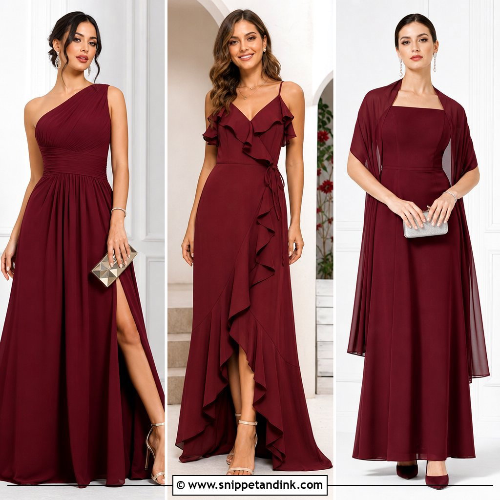 30 Maroon Gown Ideas