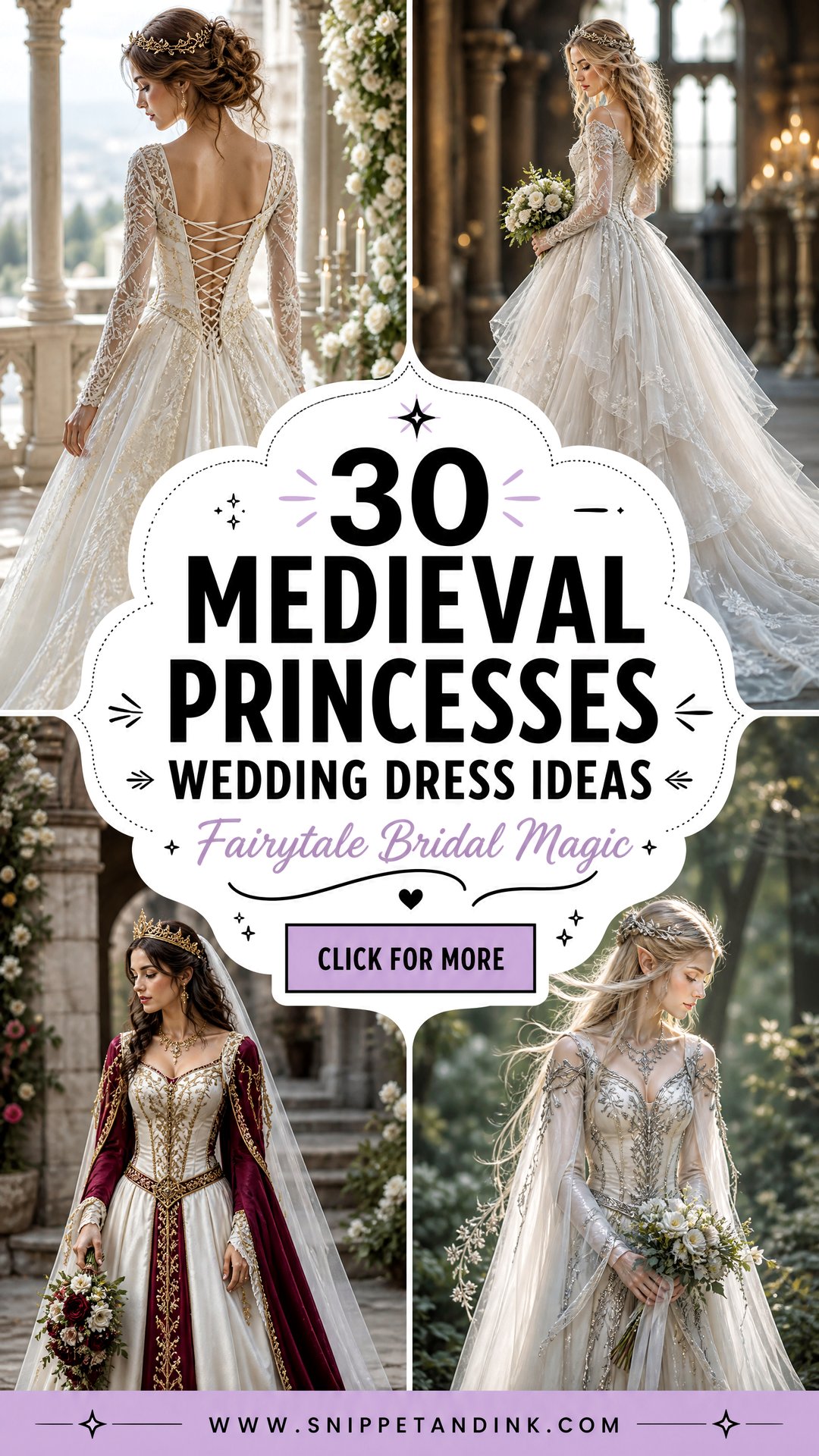 30 Medieval Princesses Wedding Dress Ideas for Fairytale Brides - 30 Medieval Princesses Wedding Dress Ideas for Fairytale Brides