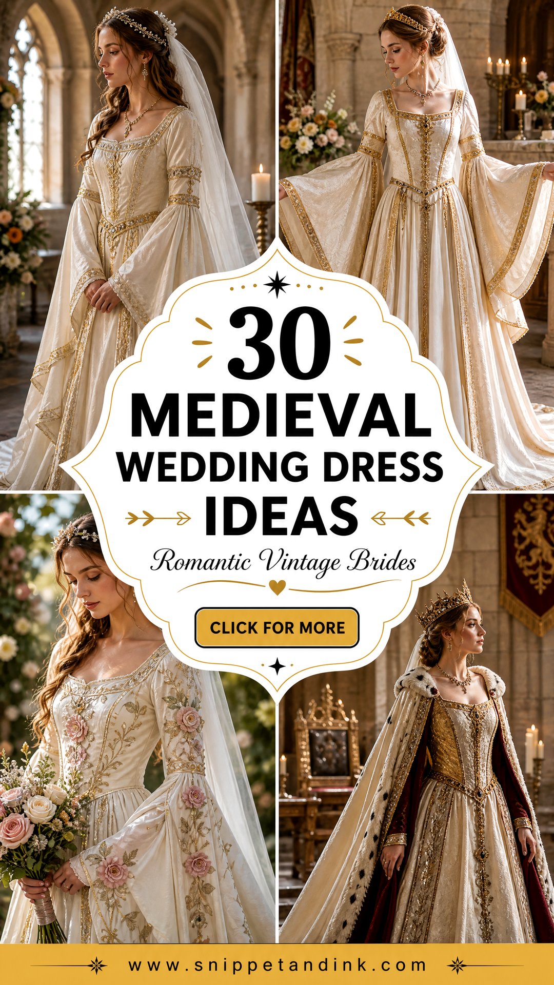 30 Medieval Wedding Dress Ideas for Romantic Vintage Brides - 30 Medieval Wedding Dress Ideas for Romantic Vintage Brides