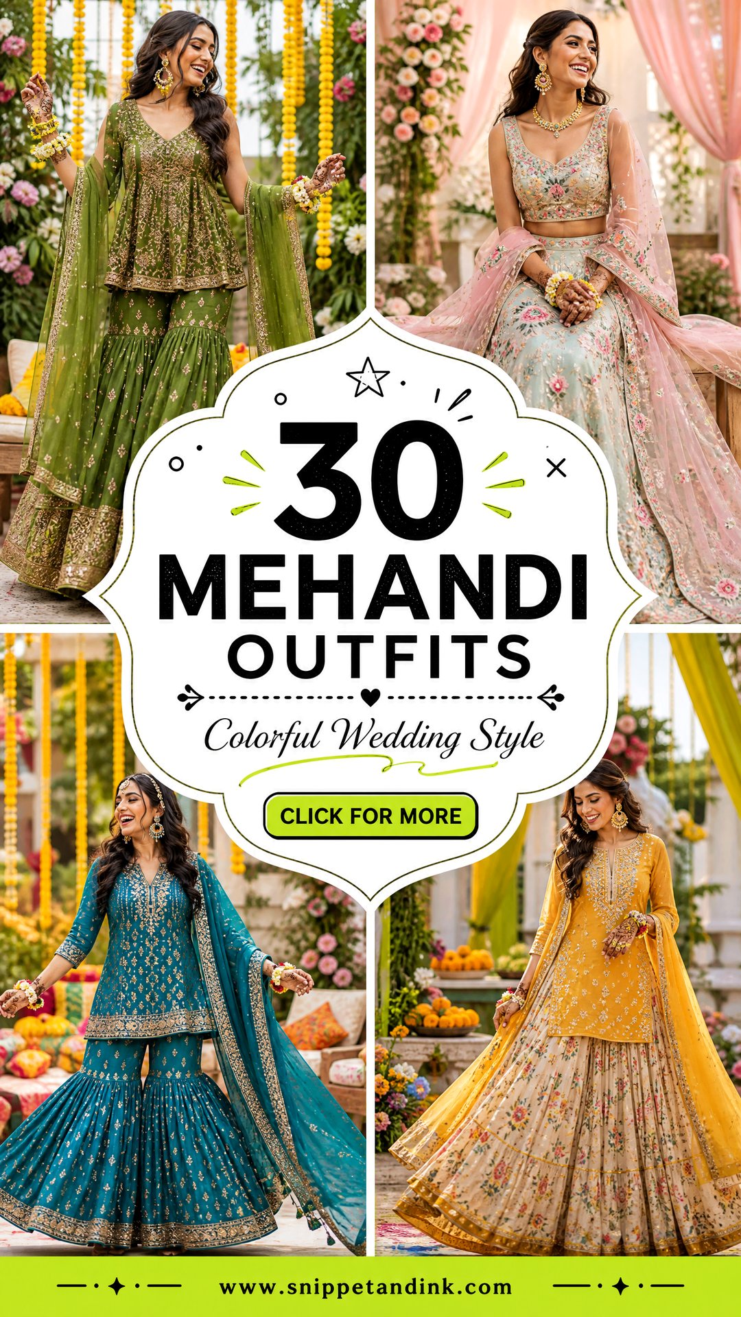 30 Mehandi Outfits for Colorful Bride and Guest Style - 30 Mehandi Outfits for Colorful Bride and Guest Style