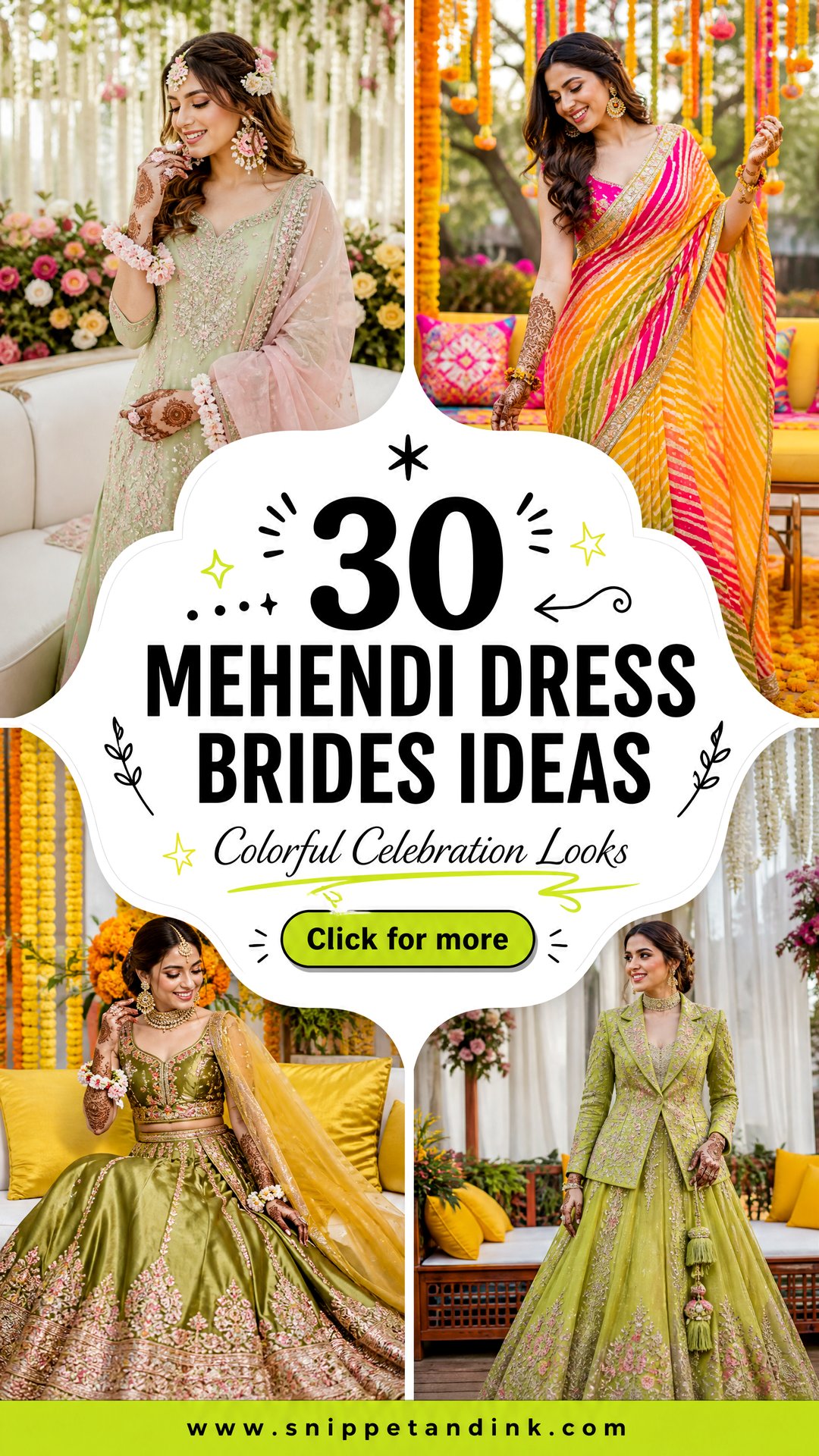30 Mehendi Dress Brides Ideas for Colorful Celebrations - 30 Mehendi Dress Brides Ideas for Colorful Celebrations