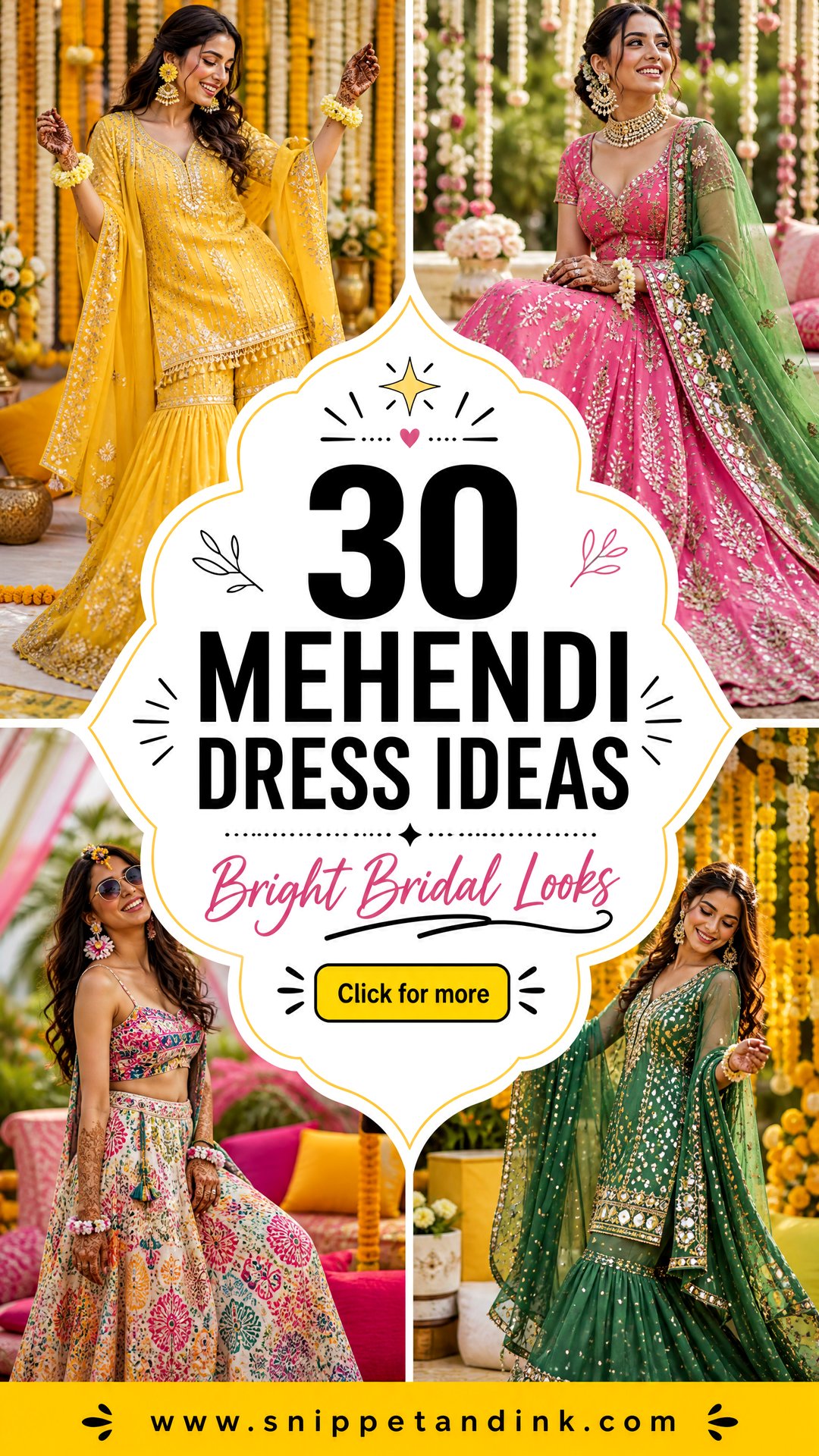 30 Mehendi Dress Ideas for Bright Festive Bridal Looks - 30 Mehendi Dress Ideas for Bright Festive Bridal Looks