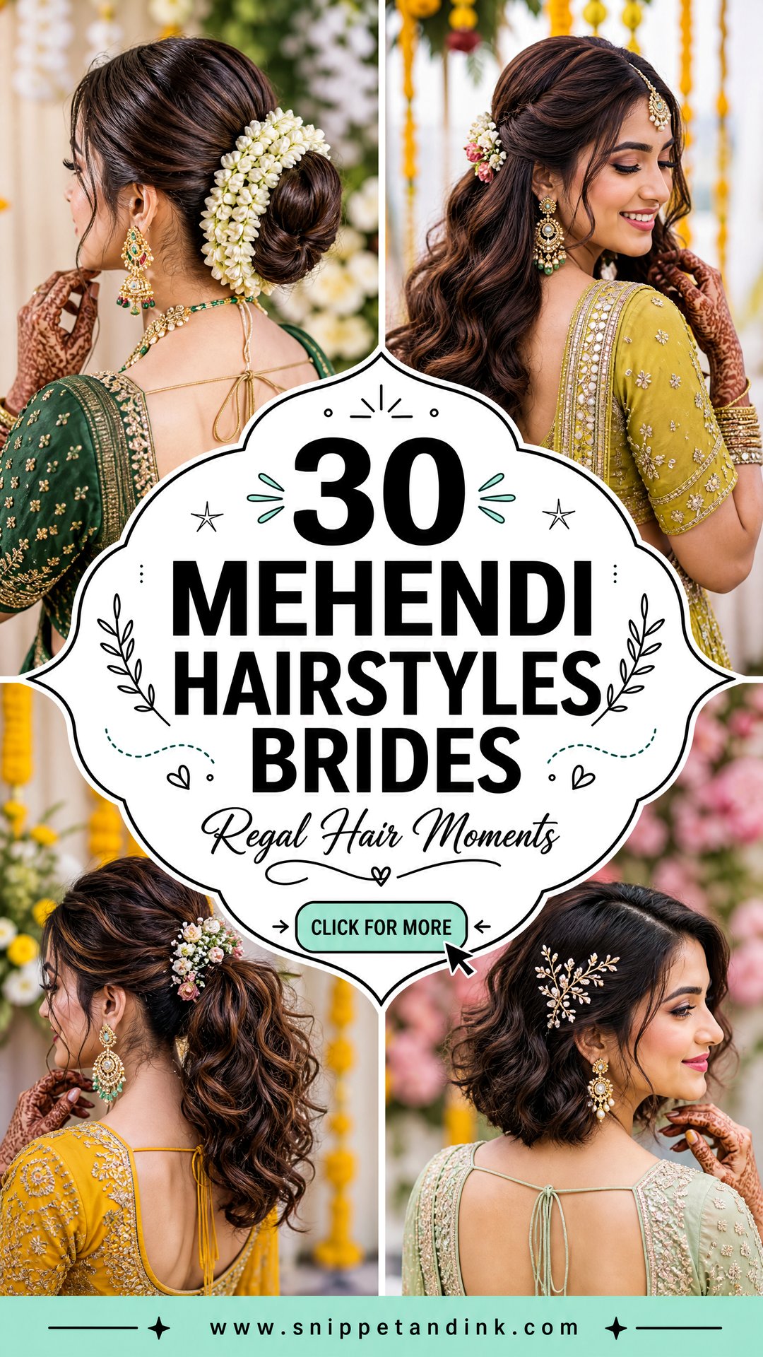 30 Mehendi Hairstyles Brides Can Wear for Regal Style Today - 30 Mehendi Hairstyles Brides Can Wear for Regal Style Today