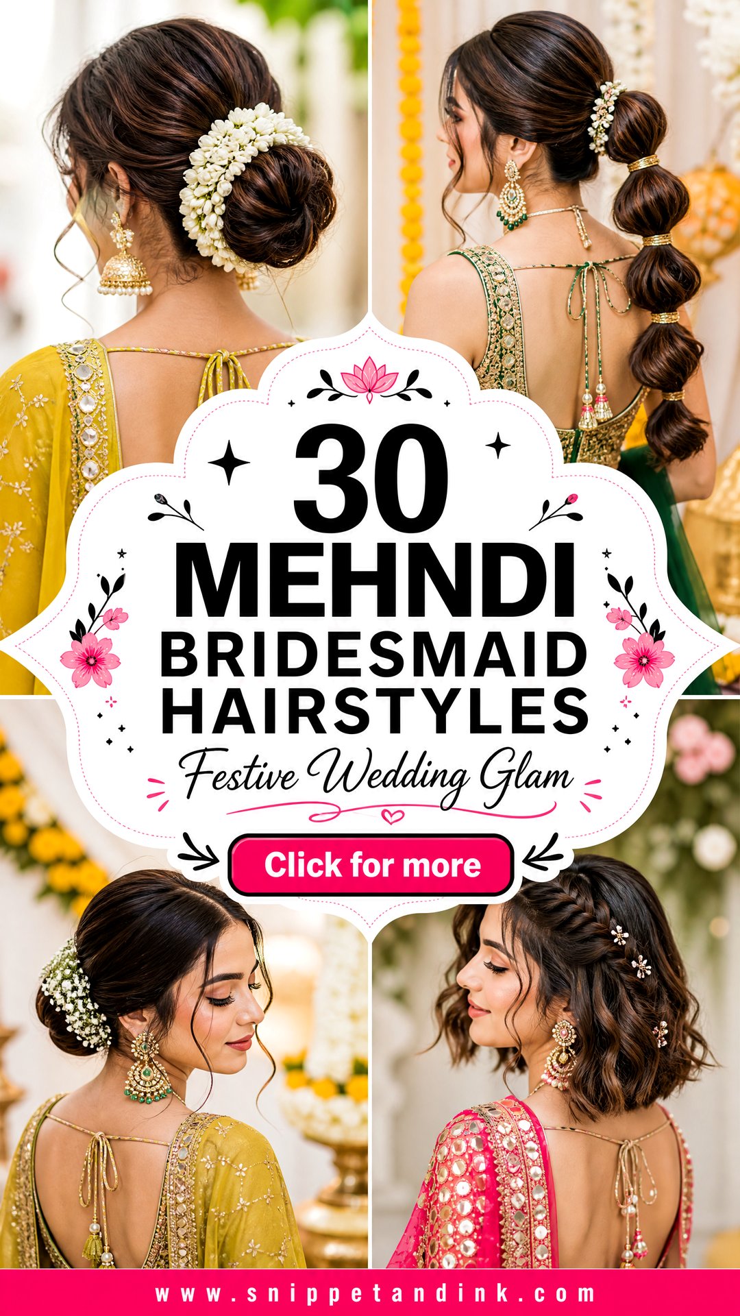 30 Mehndi Bridesmaid Hairstyles for Festive Wedding Glam - 30 Mehndi Bridesmaid Hairstyles for Festive Wedding Glam