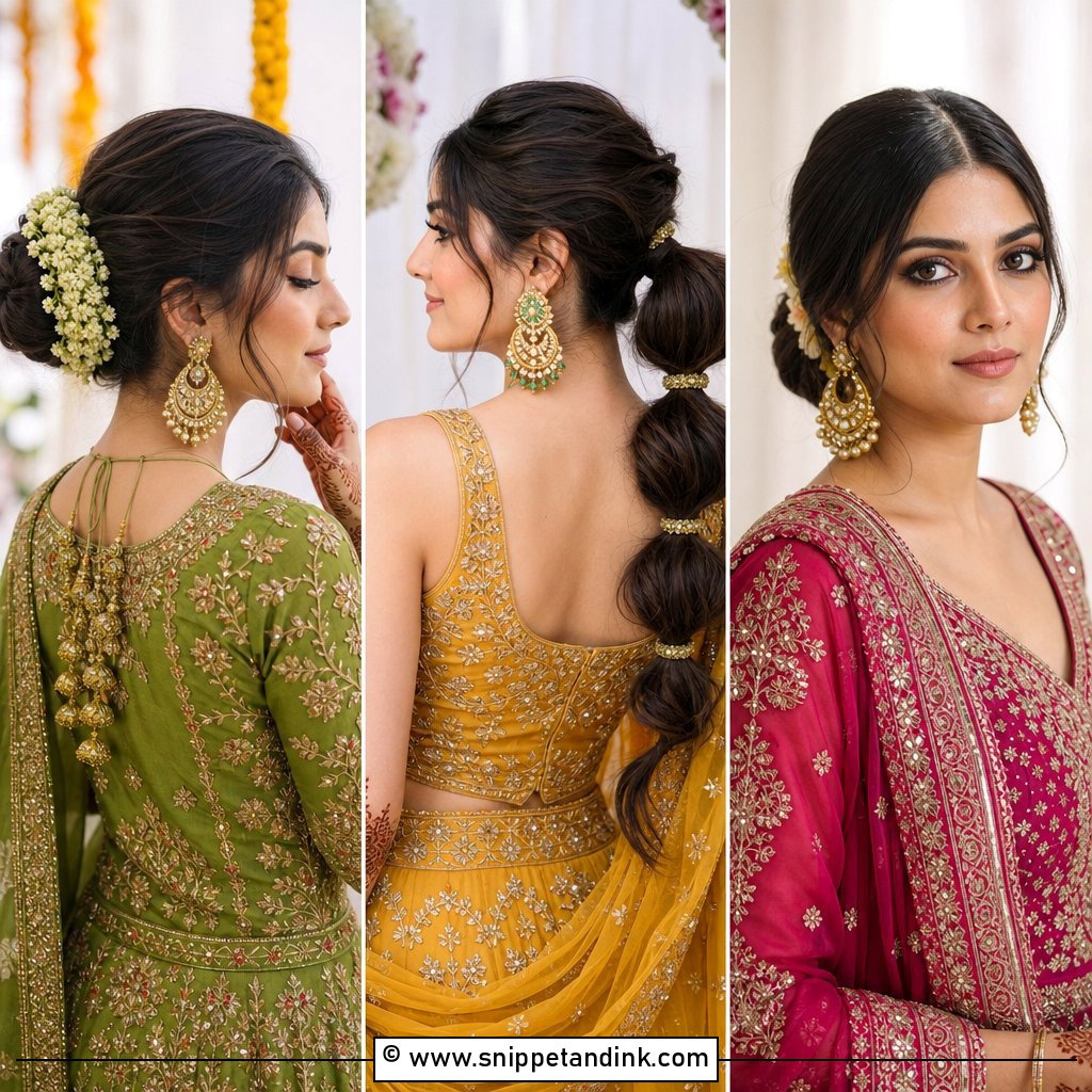 30 Mehndi Bridesmaid Hairstyles for Festive Wedding Glam