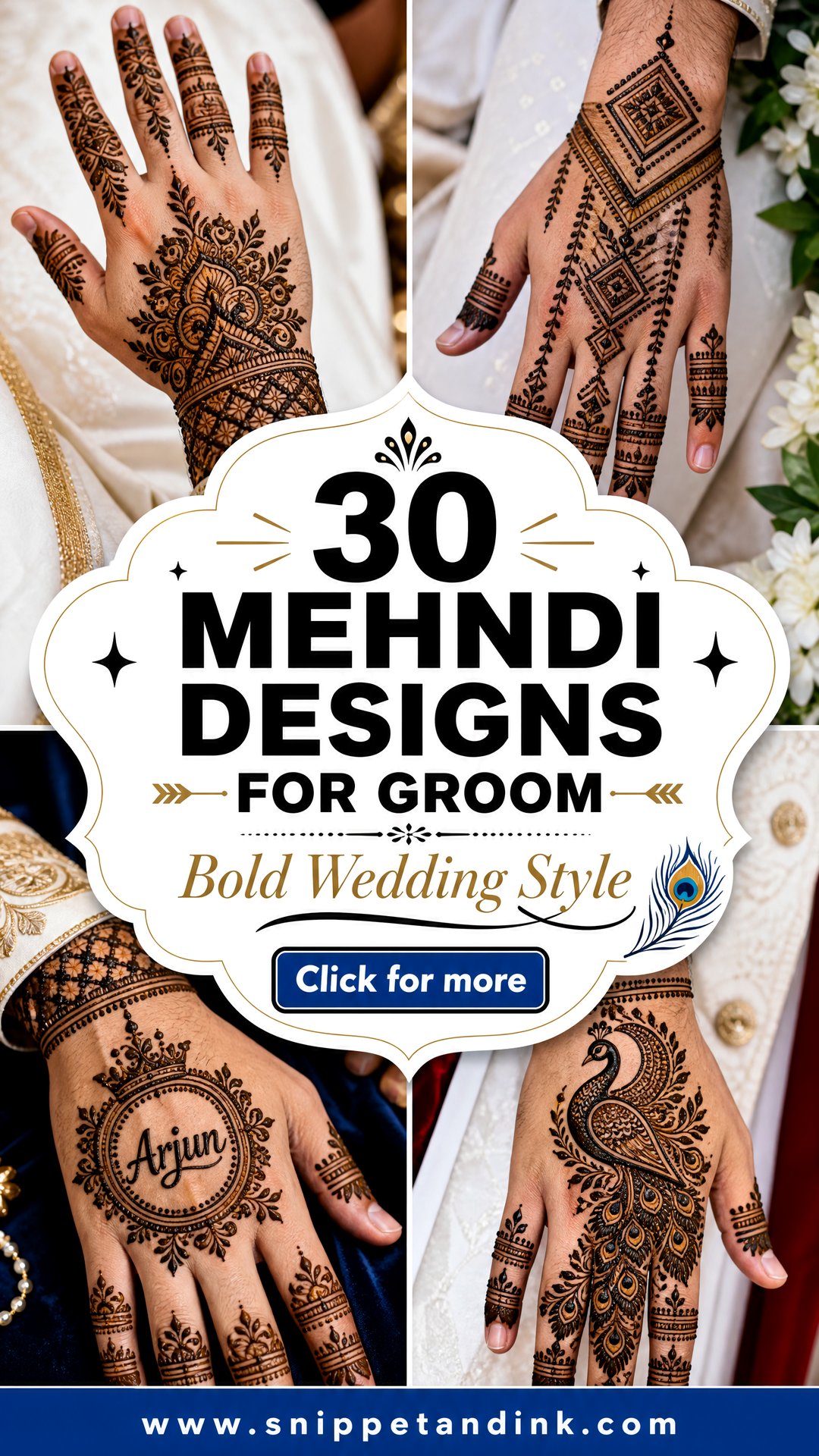 30 Mehndi Designs for Groom for Men With Bold Wedding Style - 30 Mehndi Designs for Groom for Men With Bold Wedding Style
