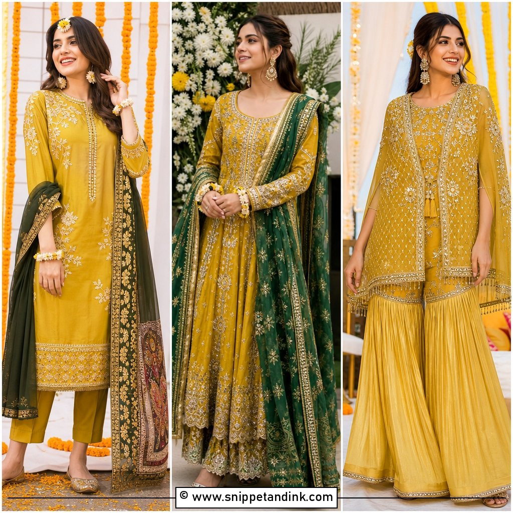 30 Mehndi Dress Design Ideas for Vibrant Wedding Style