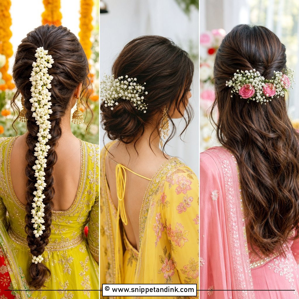 30 Mehndi Hairstyles for Bride to Shine on Her Big Day