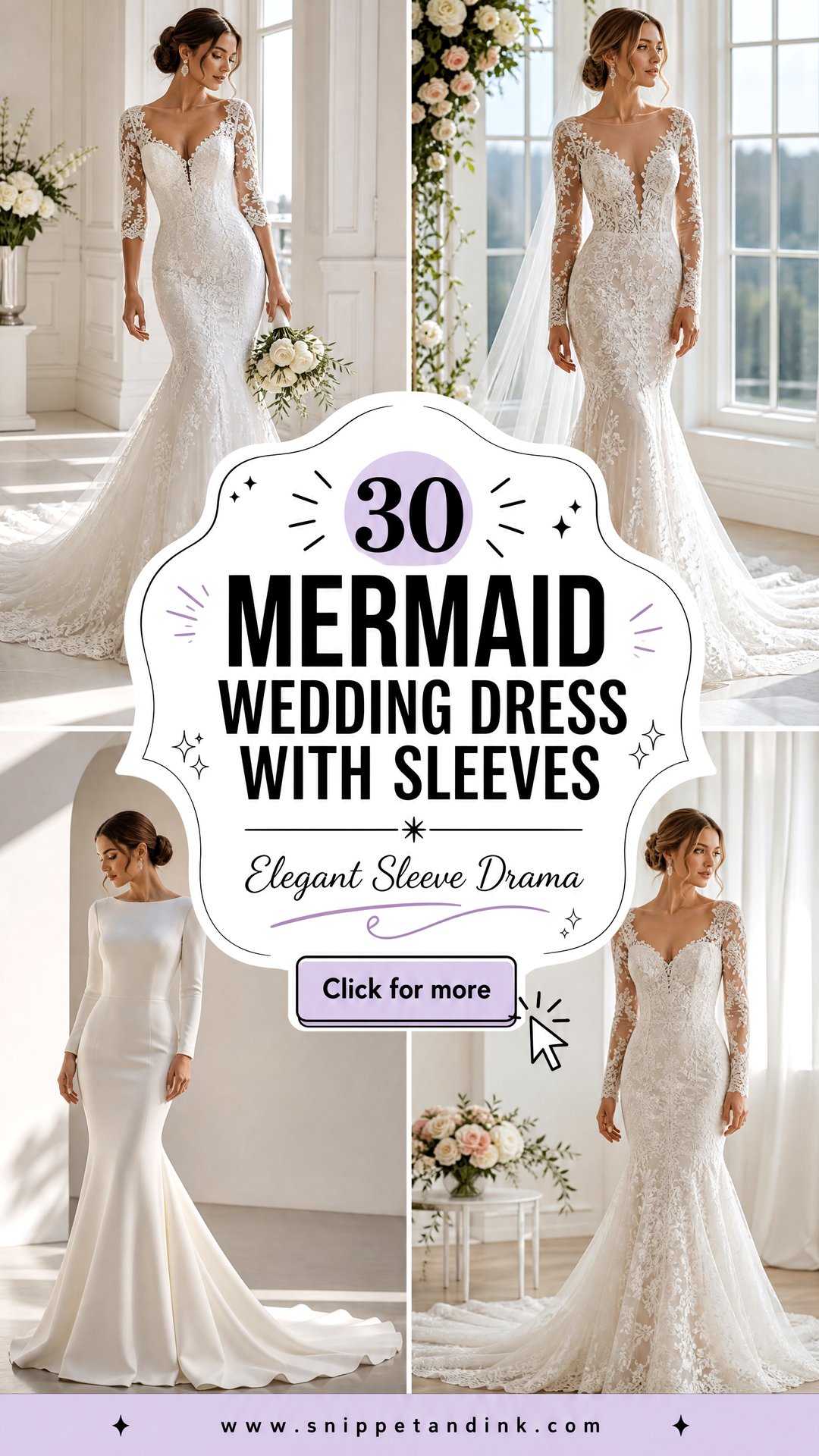 30 Mermaid Wedding Dress with Sleeves for Elegant Brides - 30 Mermaid Wedding Dress with Sleeves for Elegant Brides