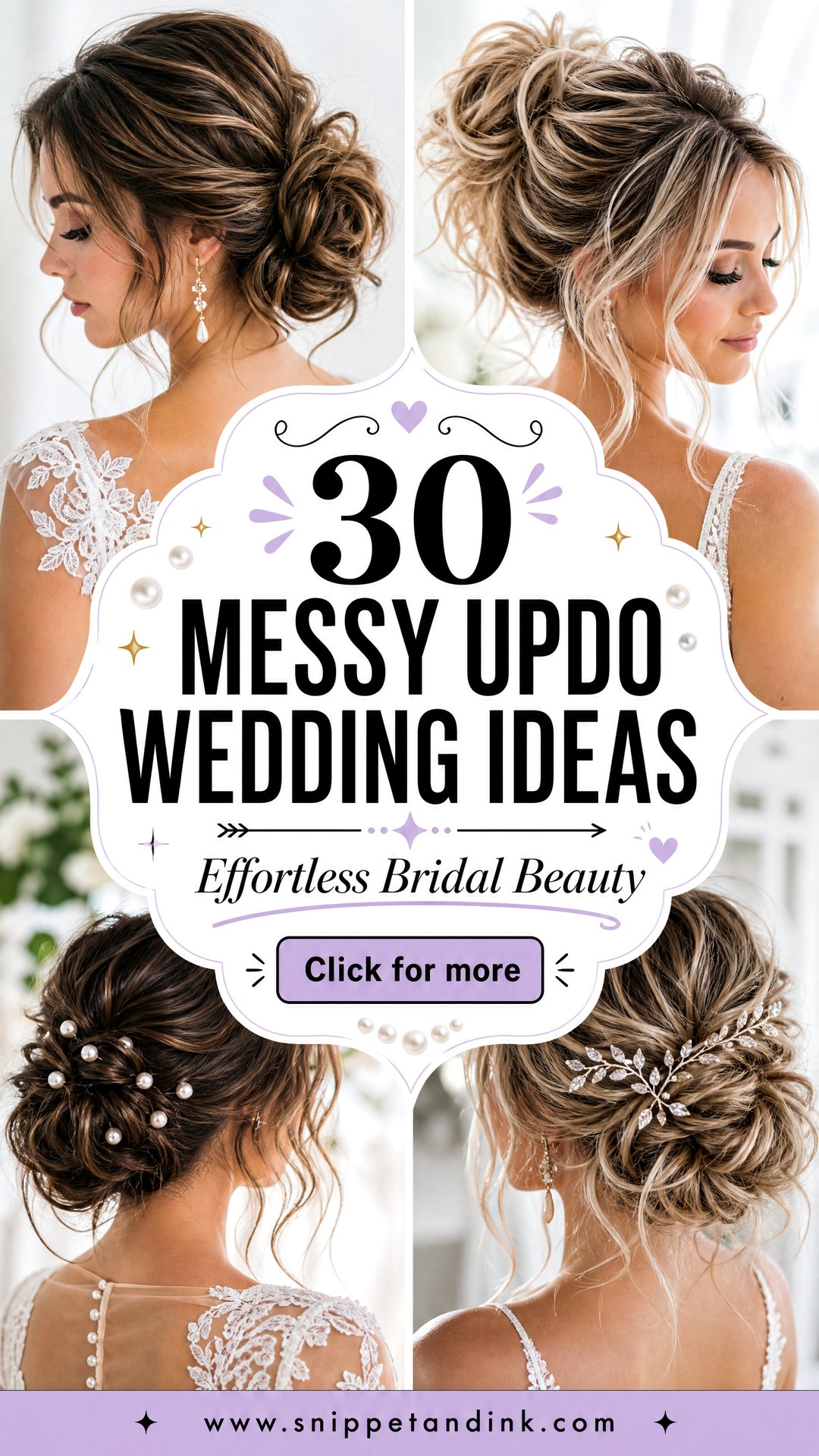 30 Messy Updo Wedding Ideas for Effortless Bridal Beauty - 30 Messy Updo Wedding Ideas for Effortless Bridal Beauty