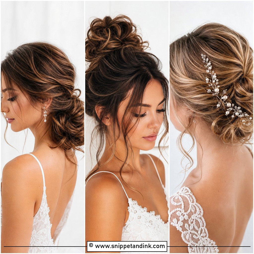 30 Messy Updo Wedding Ideas for Effortless Bridal Beauty