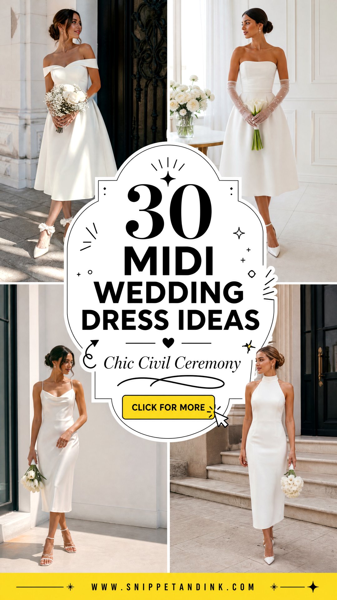 30 Midi Wedding Dress Ideas for Chic Civil Ceremony Brides - 30 Midi Wedding Dress Ideas for Chic Civil Ceremony Brides