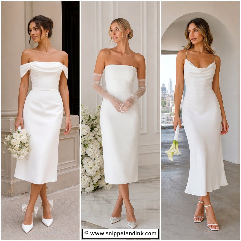 30 Midi Wedding Dress Ideas for Chic Civil Ceremony Brides