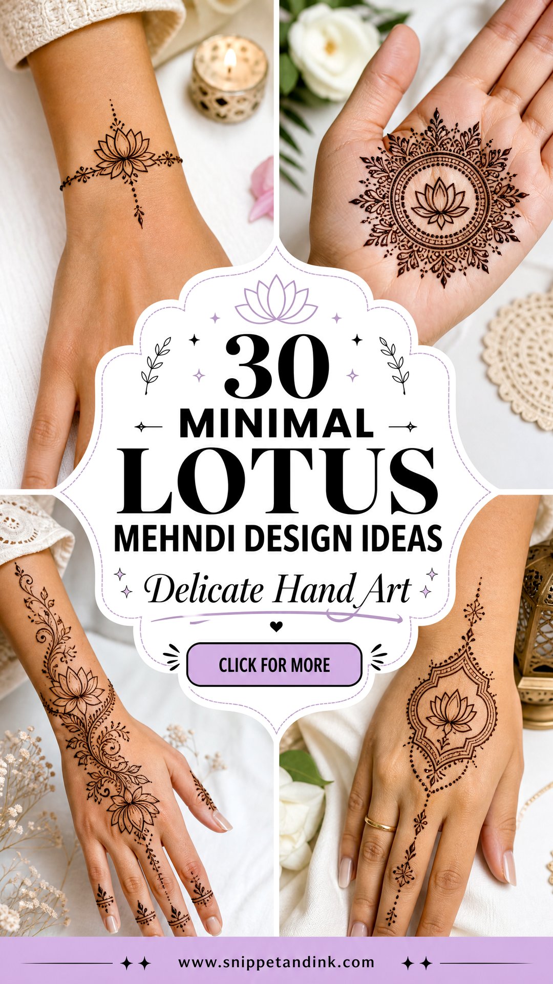 30 Minimal Lotus Mehndi Design Ideas for Delicate Hands - 30 Minimal Lotus Mehndi Design Ideas for Delicate Hands