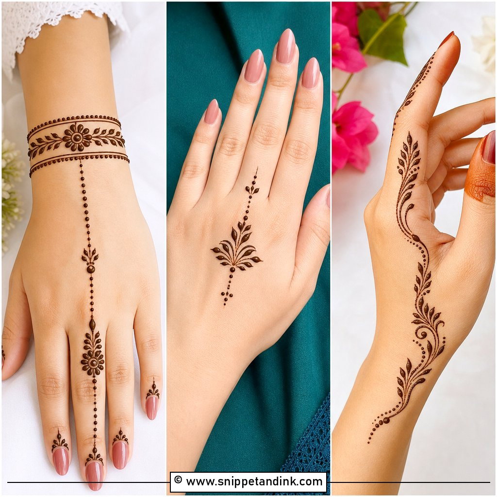 30 Minimalistic Mehndi Designs for Elegant Bridal Style