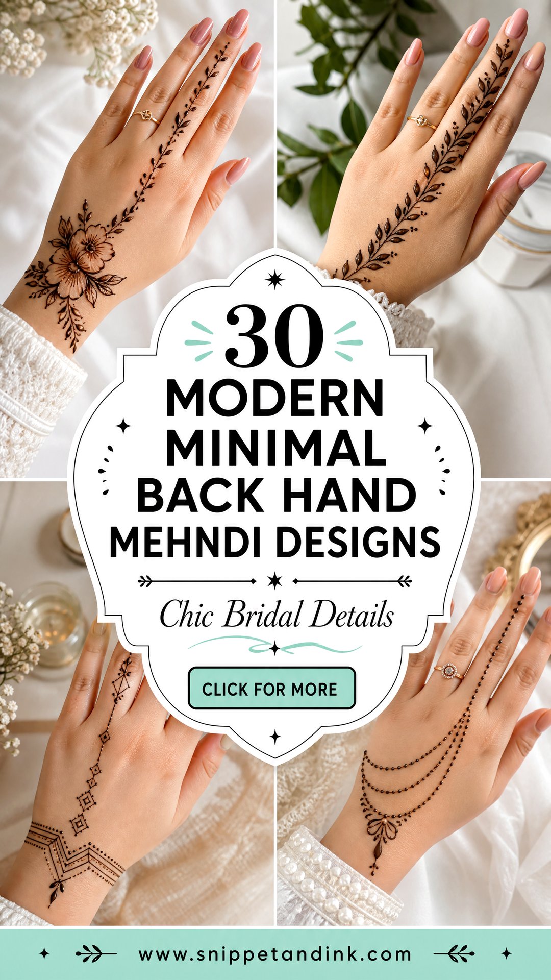 30 Modern Minimal Back Hand Mehndi Designs for Brides - 30 Modern Minimal Back Hand Mehndi Designs for Brides