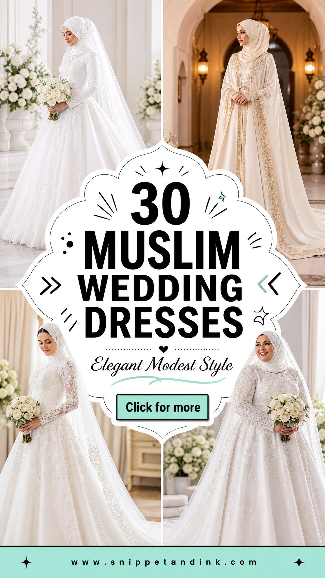 30 Muslim Wedding Dresses for Elegant Modest Bridal Style - 30 Muslim Wedding Dresses for Elegant, Modest Bridal Style