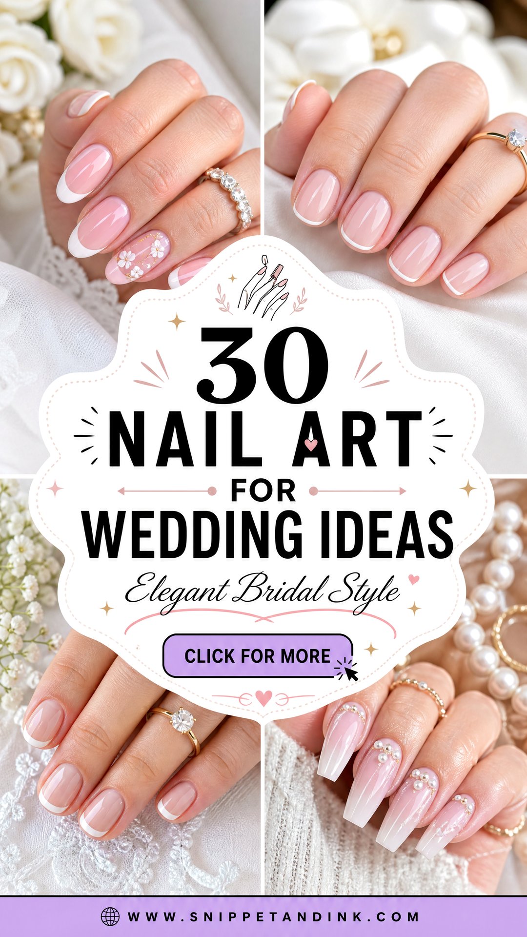30 Nail Art for Wedding Ideas for Elegant Bridal Style - 30 Nail Art for Wedding Ideas for Elegant Bridal Style