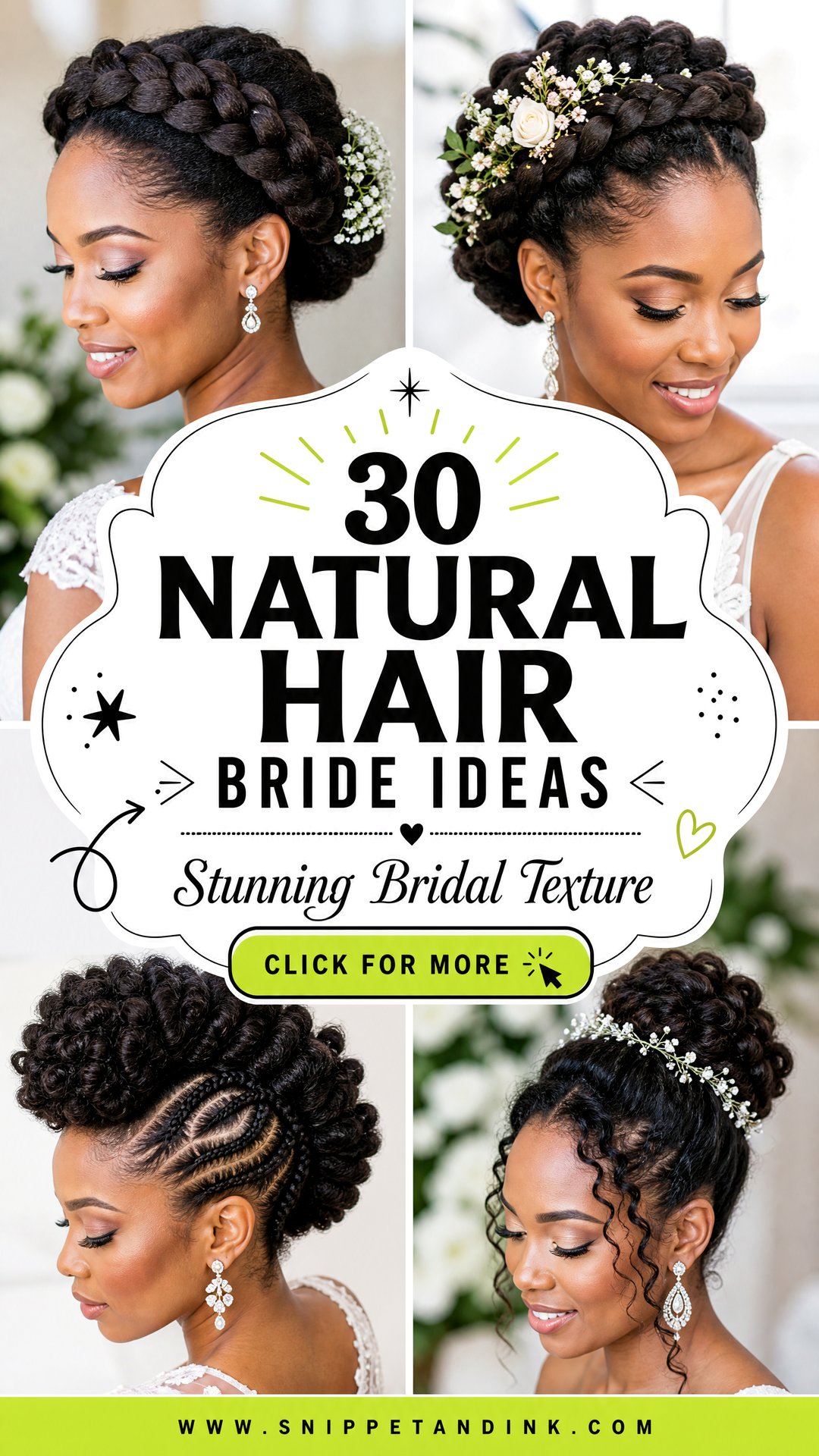 30 Natural Hair Bride Ideas for Stunning Wedding Style - 30 Natural Hair Bride Ideas for Stunning Wedding Style
