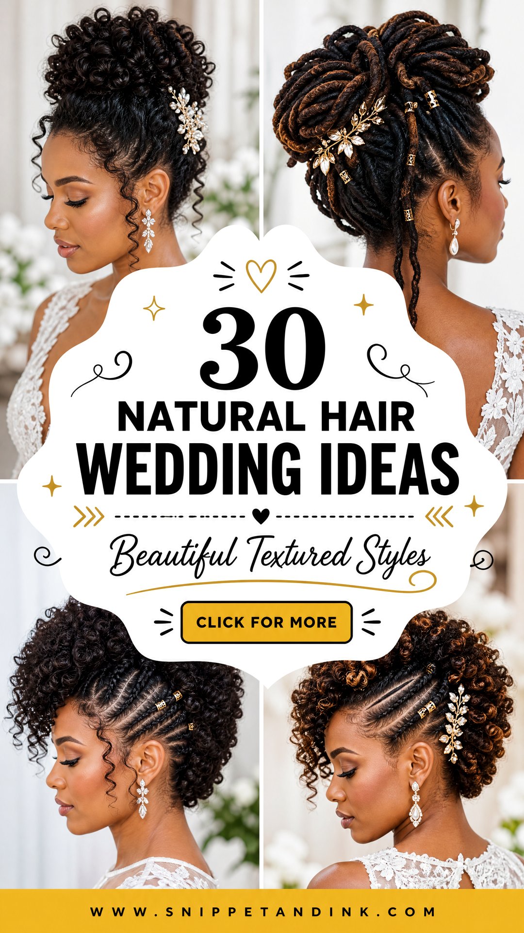 30 Natural Hair Wedding Ideas for Beautiful Textured Styles - 30 Natural Hair Wedding Ideas for Beautiful Textured Styles