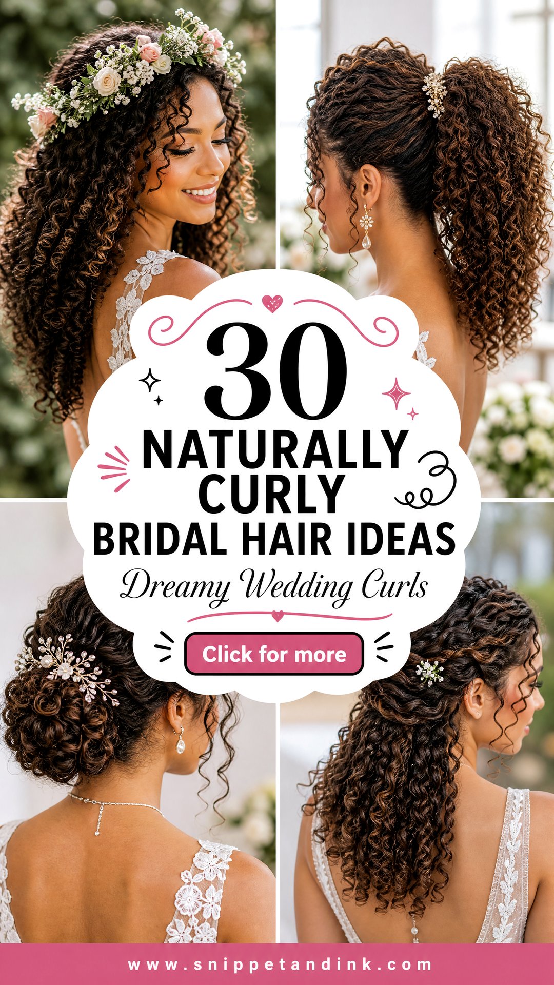 30 Naturally Curly Bridal Hair Ideas for Dreamy Wedding Curls - 30 Naturally Curly Bridal Hair Ideas for Dreamy Wedding Curls