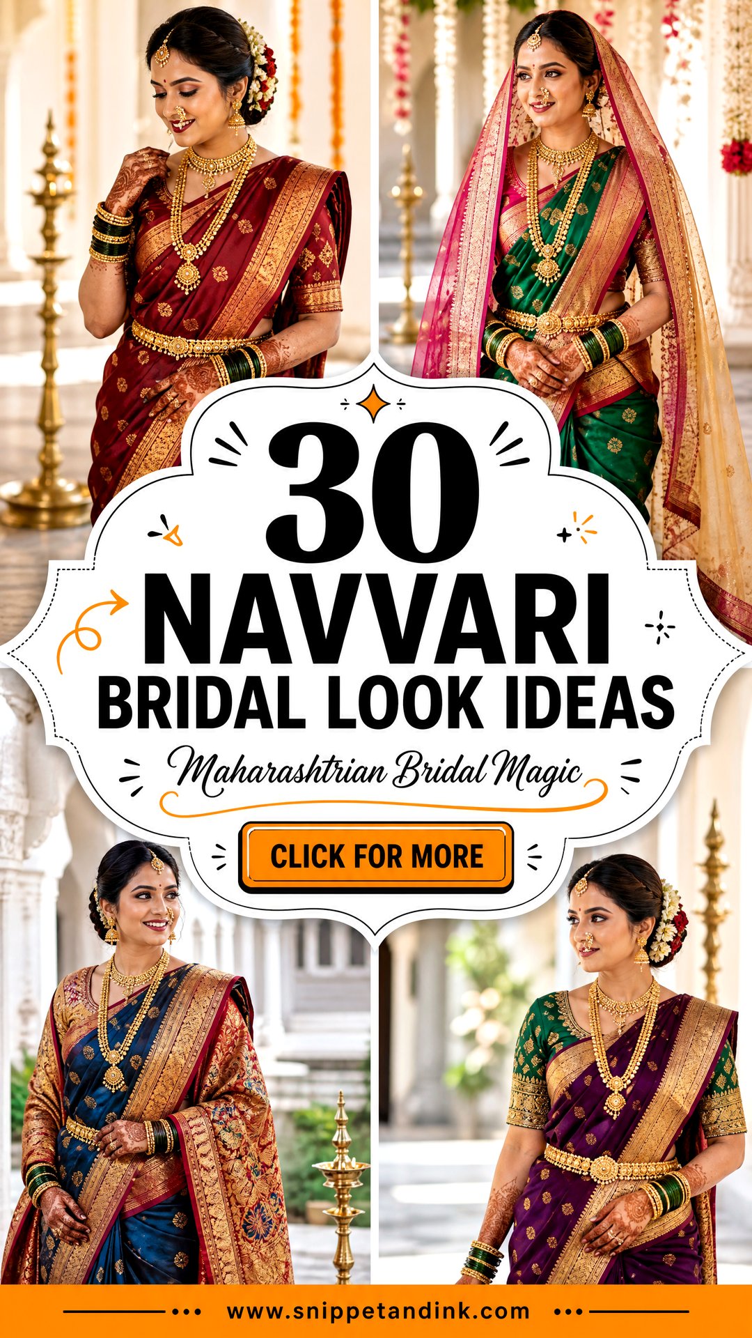 30 Navvari Bridal Look Ideas for Stunning Maharashtrian Brides - 30 Navvari Bridal Look Ideas for Stunning Maharashtrian Brides