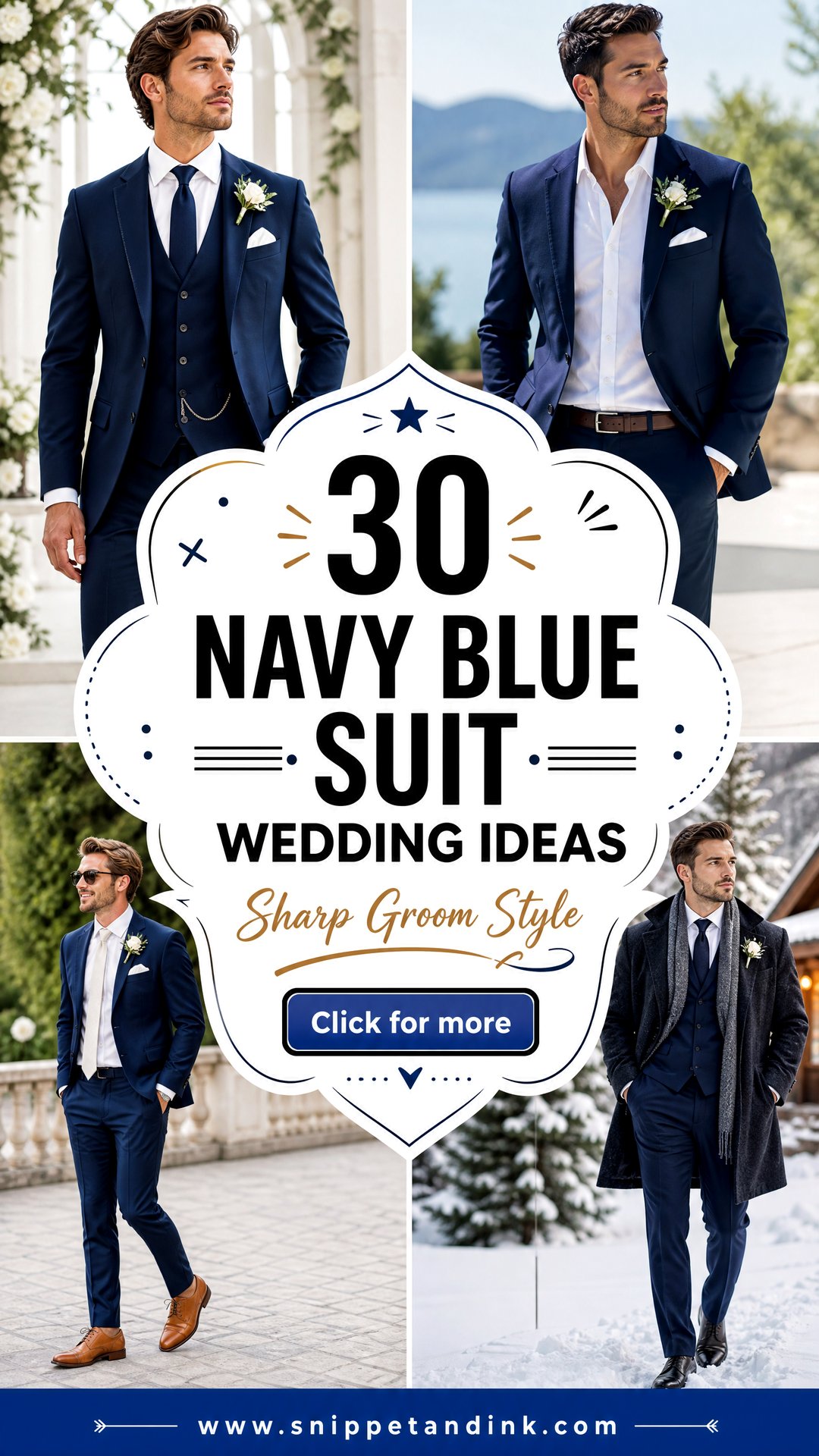 30 Navy Blue Suit Wedding Ideas for Sharp Groom Style - 30 Navy Blue Suit Wedding Ideas for Sharp Groom Style