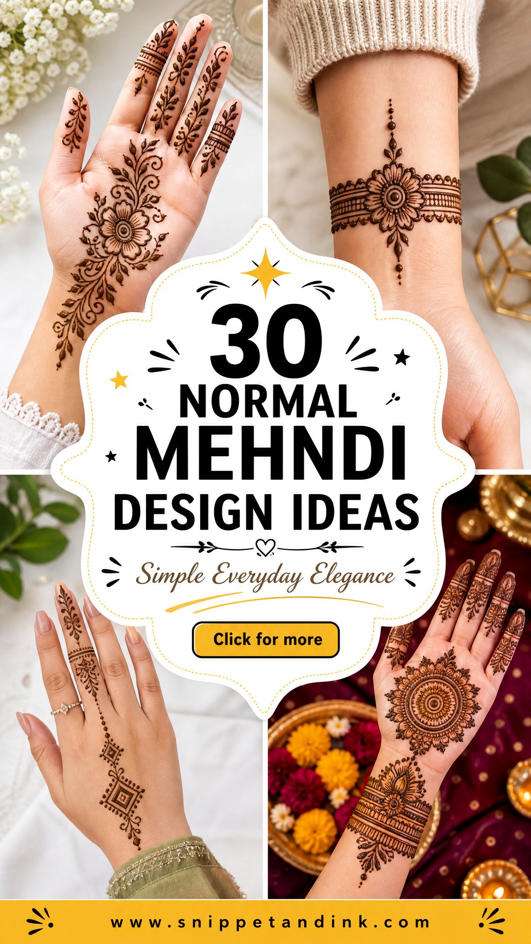 30 Normal Mehndi Design Ideas for Simple Everyday Elegance - 30 Normal Mehndi Design Ideas for Simple Everyday Elegance