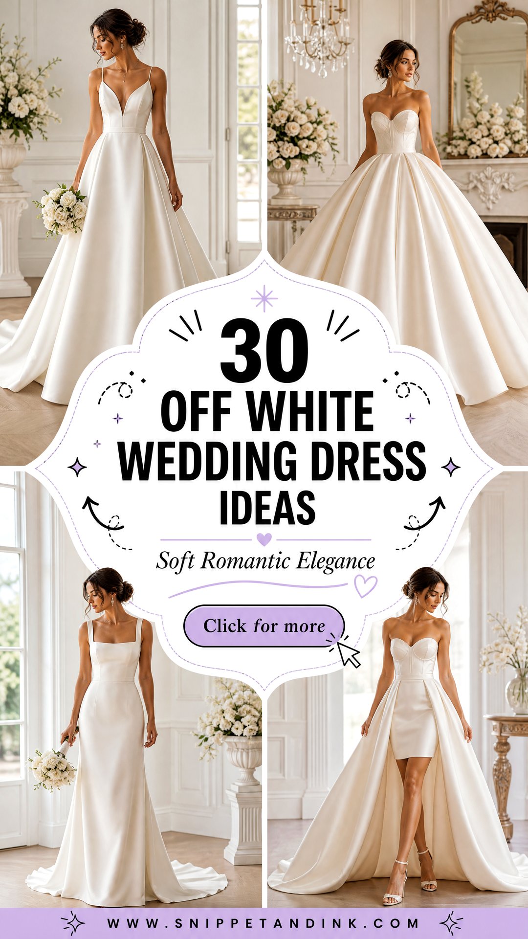 30 Off White Wedding Dress Ideas for Soft Romantic Elegance - 30 Off White Wedding Dress Ideas for Soft, Romantic Elegance