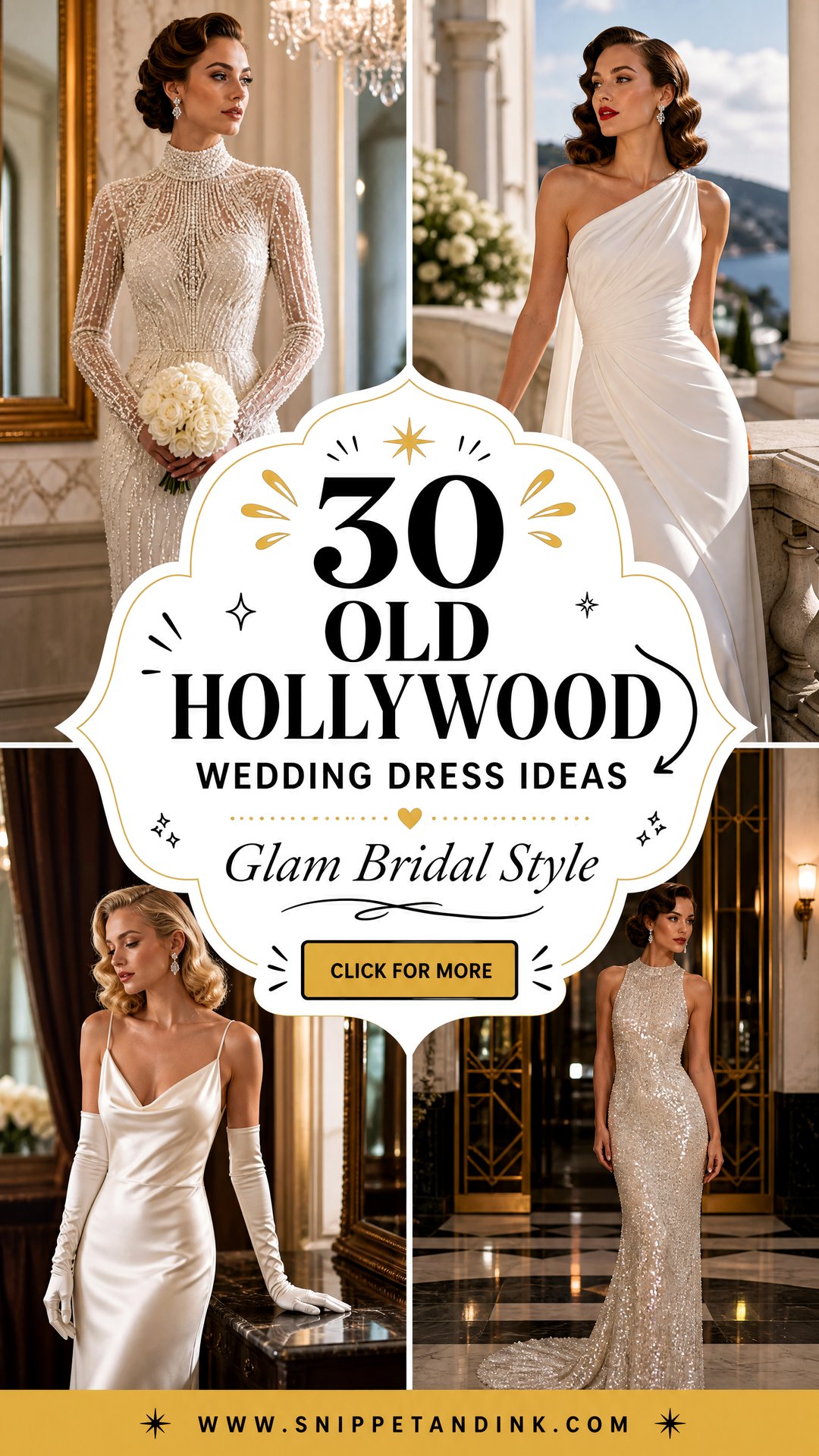30 Old Hollywood Wedding Dress Ideas for Glam Bridal Style - 30 Old Hollywood Wedding Dress Ideas for Glam Bridal Style