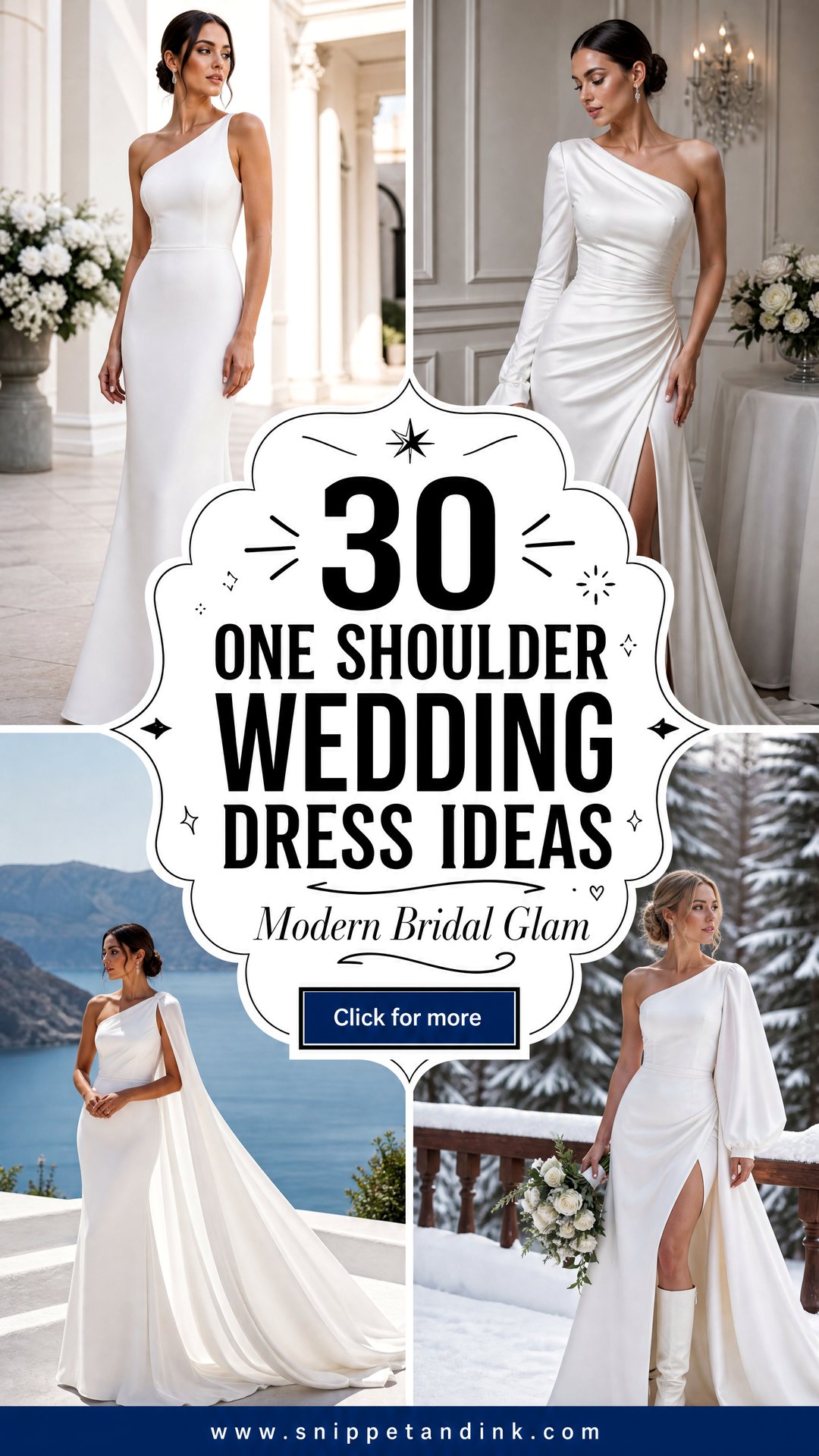 30 One Shoulder Wedding Dress Ideas for Modern Bridal Glam - 30 One Shoulder Wedding Dress Ideas for Modern Bridal Glam