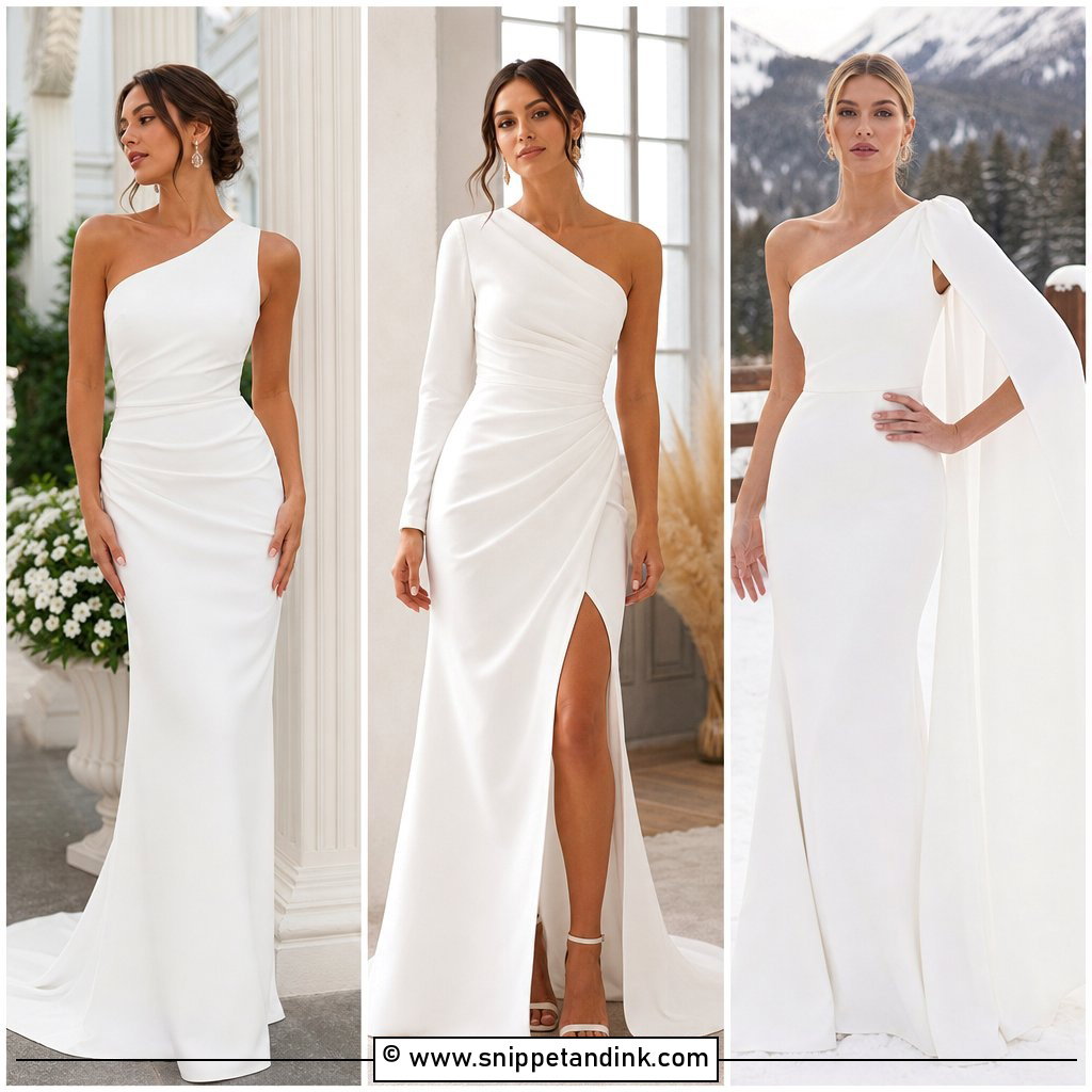 30 One Shoulder Wedding Dress Ideas for Modern Bridal Glam