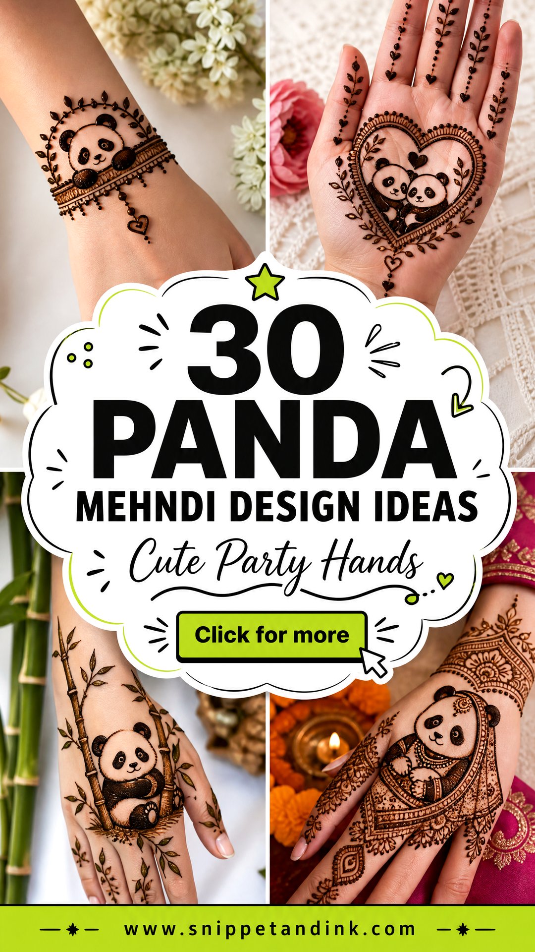 30 Panda Mehndi Design Ideas for Cute Festive Party Hands - 30 Panda Mehndi Design Ideas for Cute Festive Party Hands