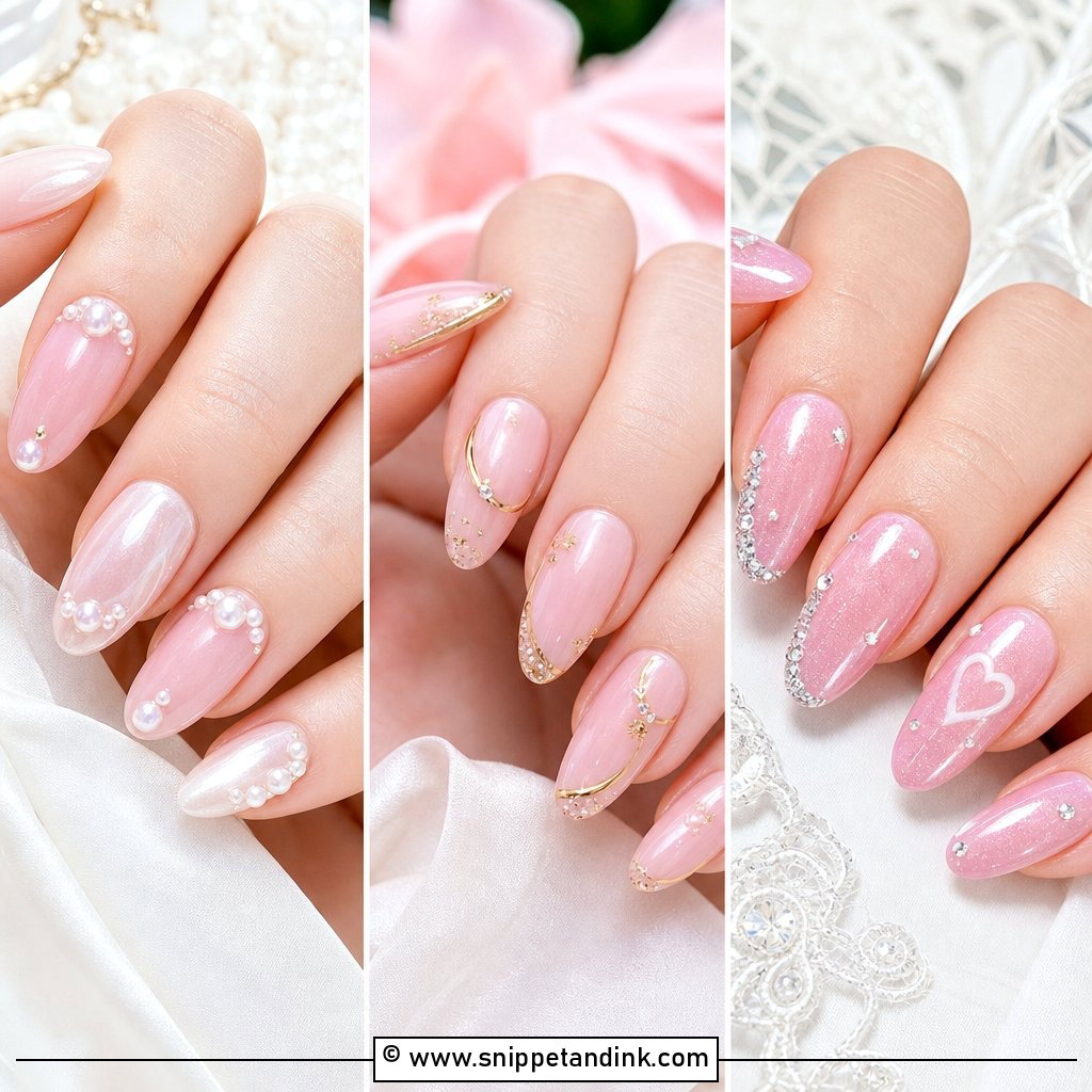 30 Pink Wedding Nails for Romantic Bridal Style This Season