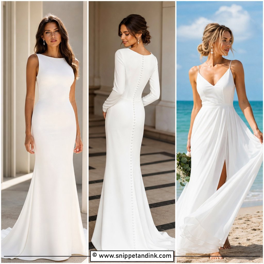 30 Plain Wedding Dress Ideas for Effortless Bridal Elegance