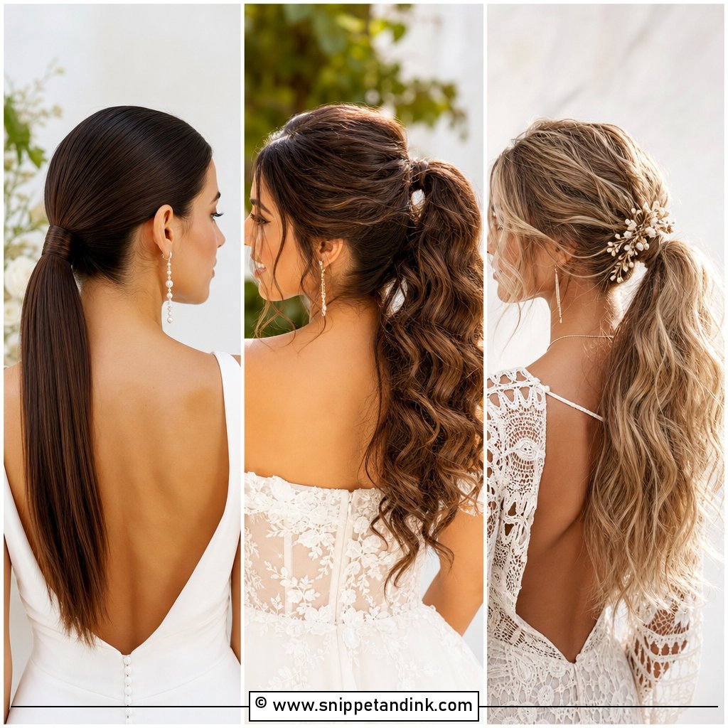 30 Ponytail Hairstyles for Wedding Looks Brides Love