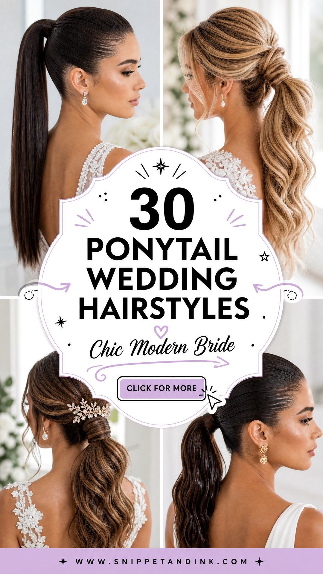 30 Ponytail Wedding Hairstyles for Chic Modern Brides - 30 Ponytail Wedding Hairstyles for Chic Modern Brides
