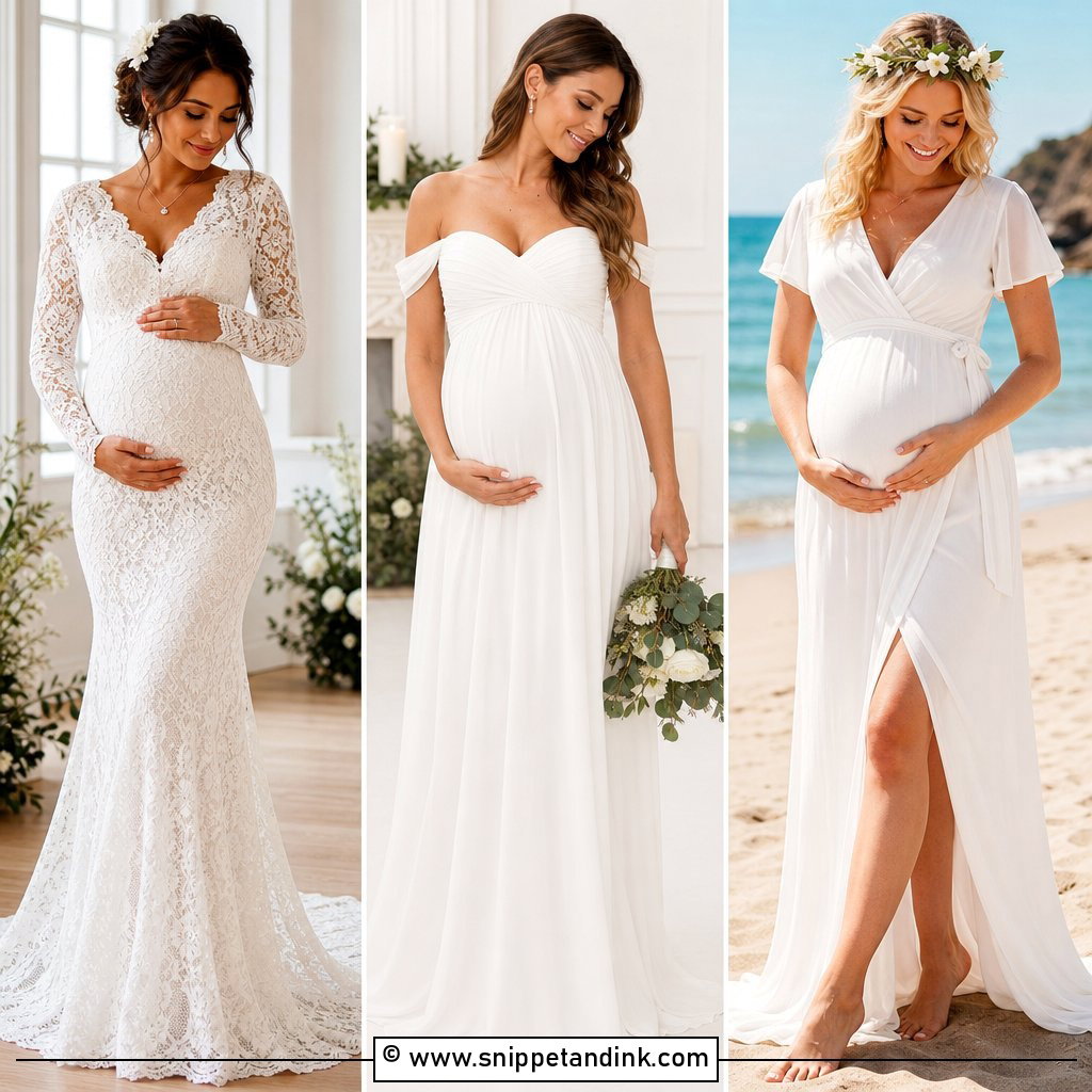 30 Pregnant Wedding Dress Ideas for Beautiful Bridal Comfort