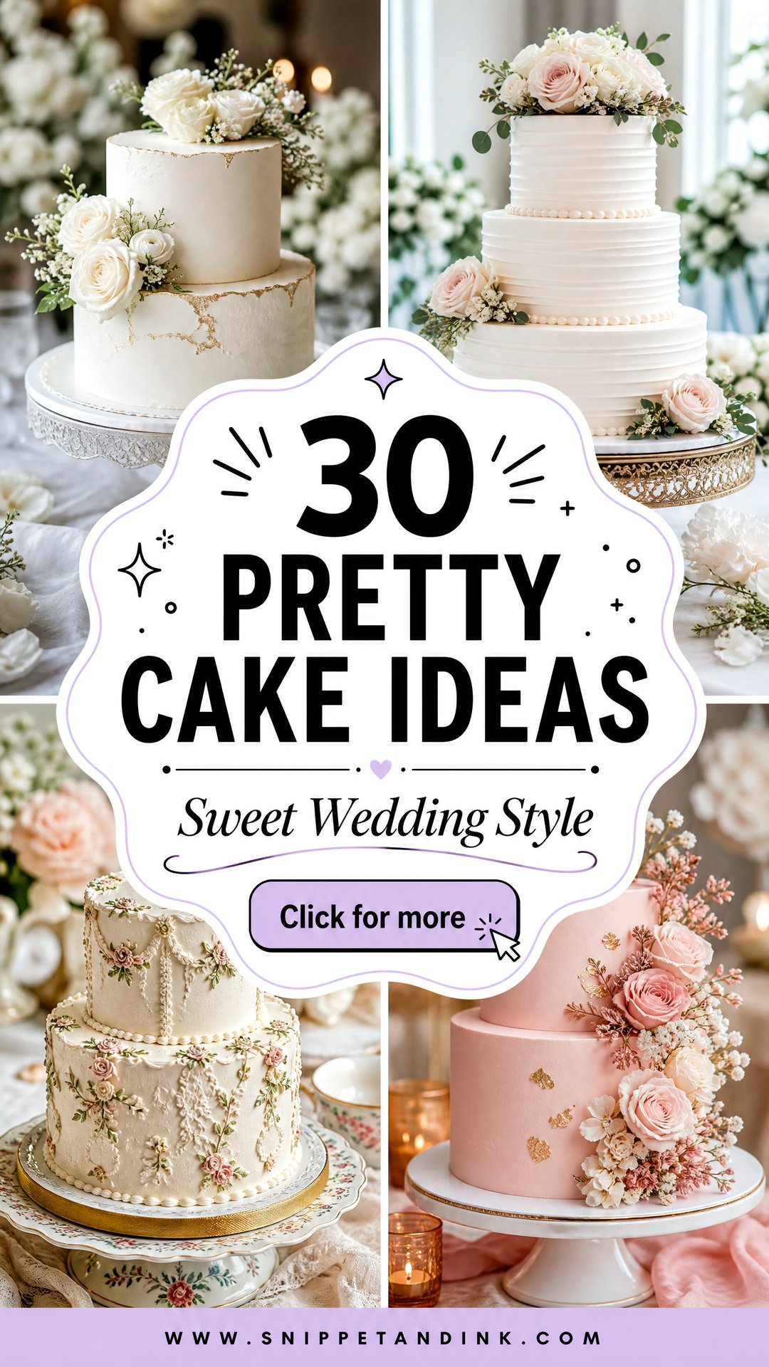 30 Pretty Cake Ideas for Wedding Days With Sweet Style - 30 Pretty Cake Ideas for Wedding Days With Sweet Style