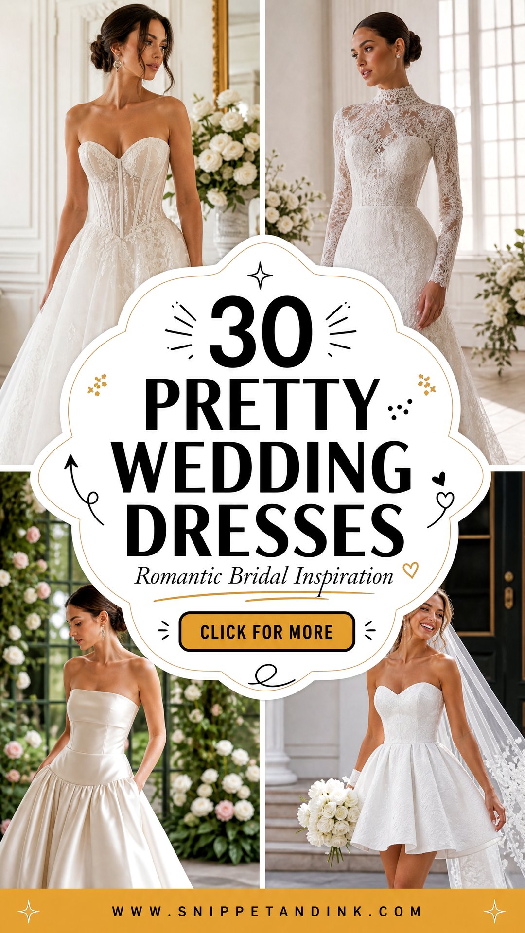 30 Pretty Wedding Dresses for Romantic Bridal Inspiration - 30 Pretty Wedding Dresses for Romantic Bridal Inspiration