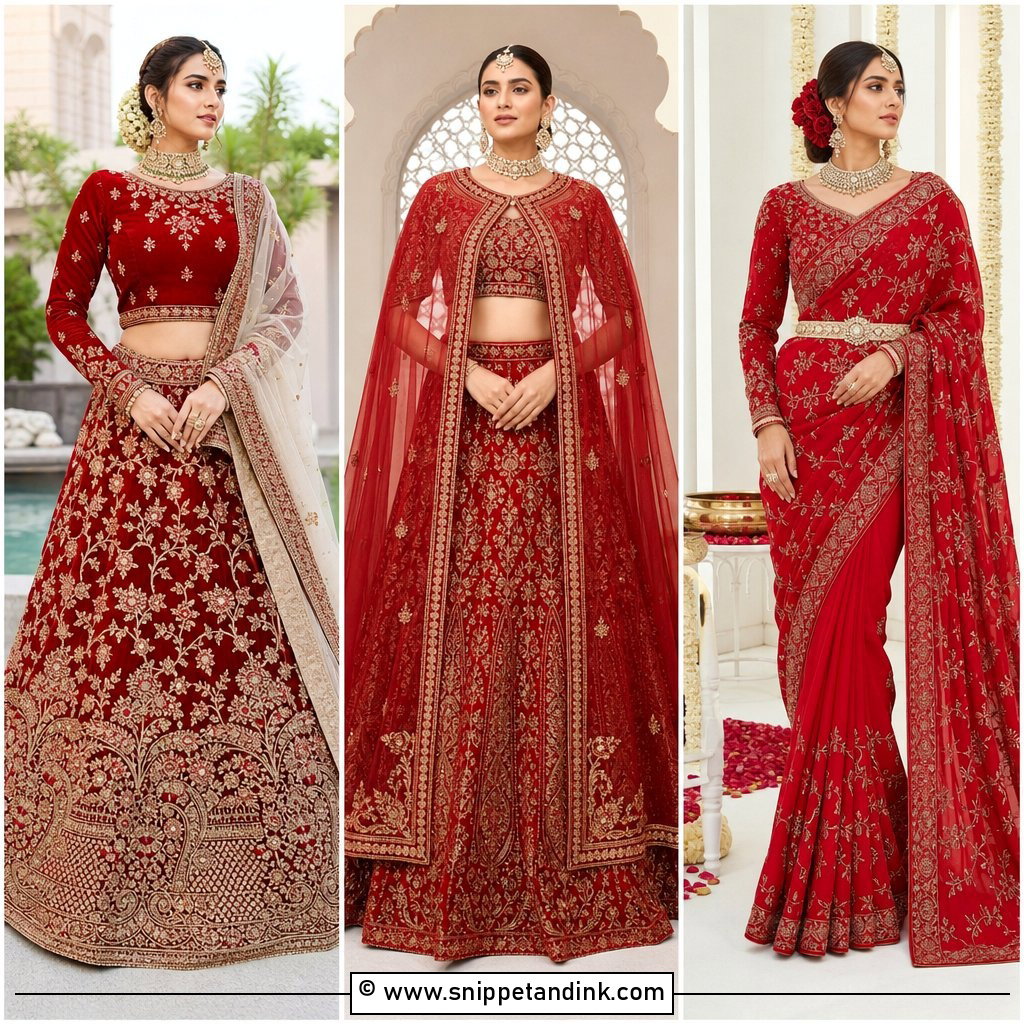 30 Red Indian Bridal Wear Ideas for Timeless Wedding Glam