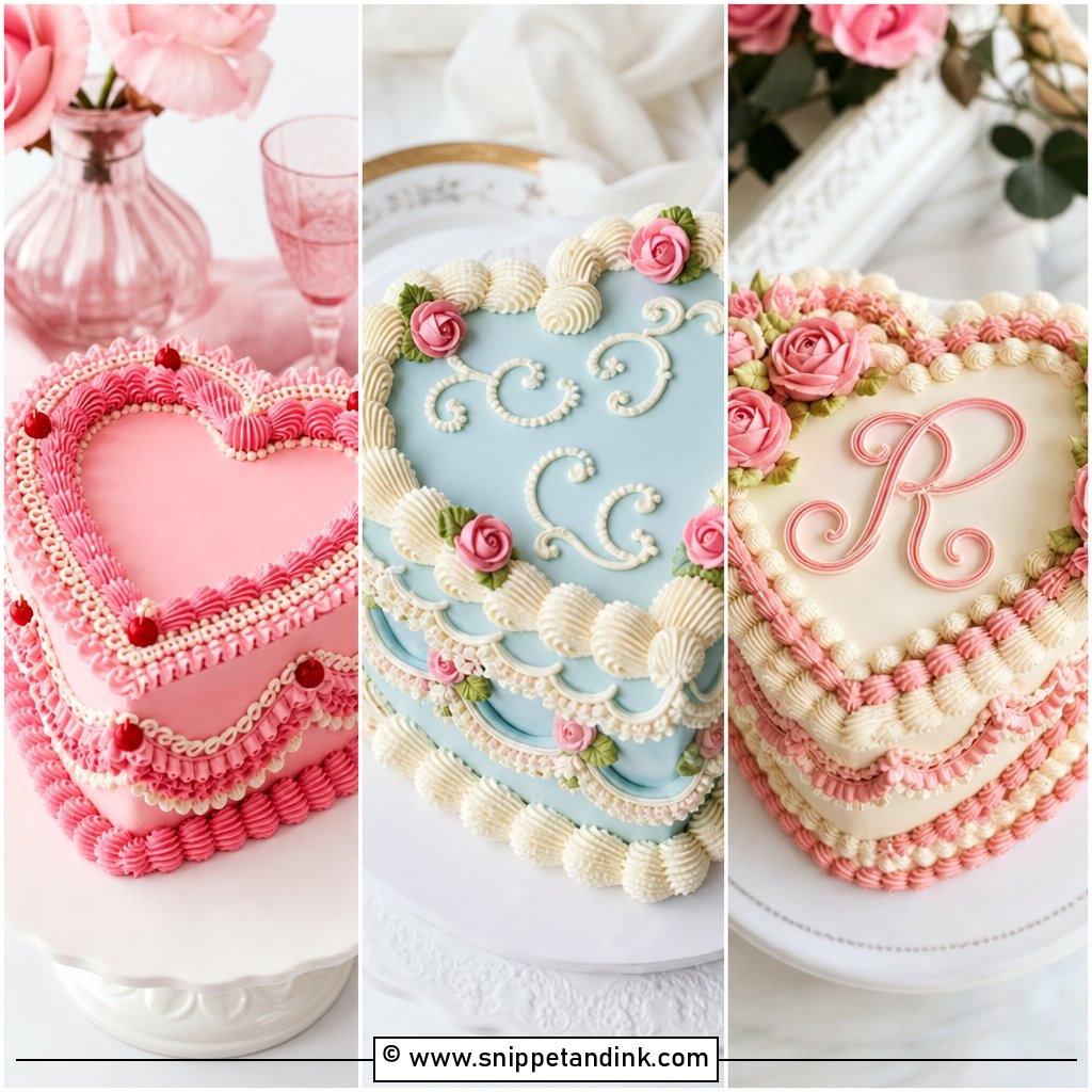 30 Retro Heart Wedding Cake Ideas for Vintage Romance