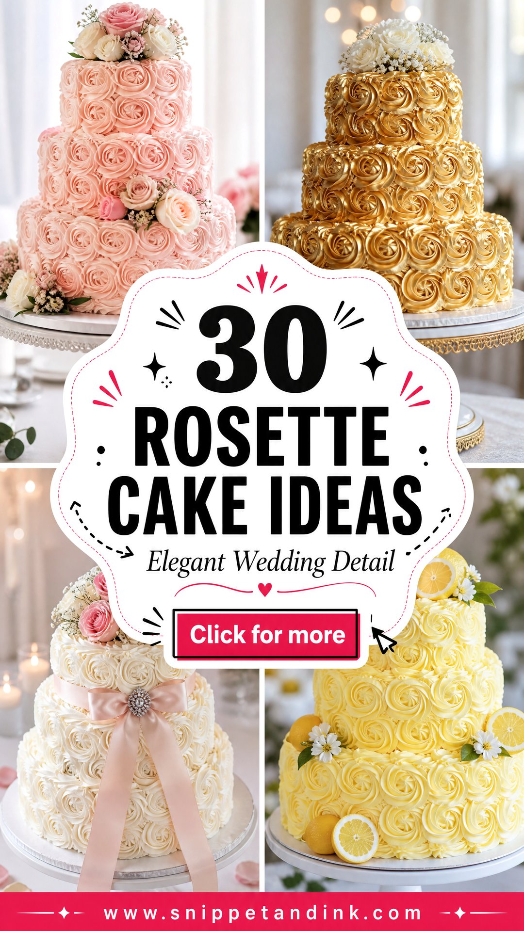 30 Rosette Cake Ideas for Wedding With Elegant Detail - 30 Rosette Cake Ideas for Wedding With Elegant Detail