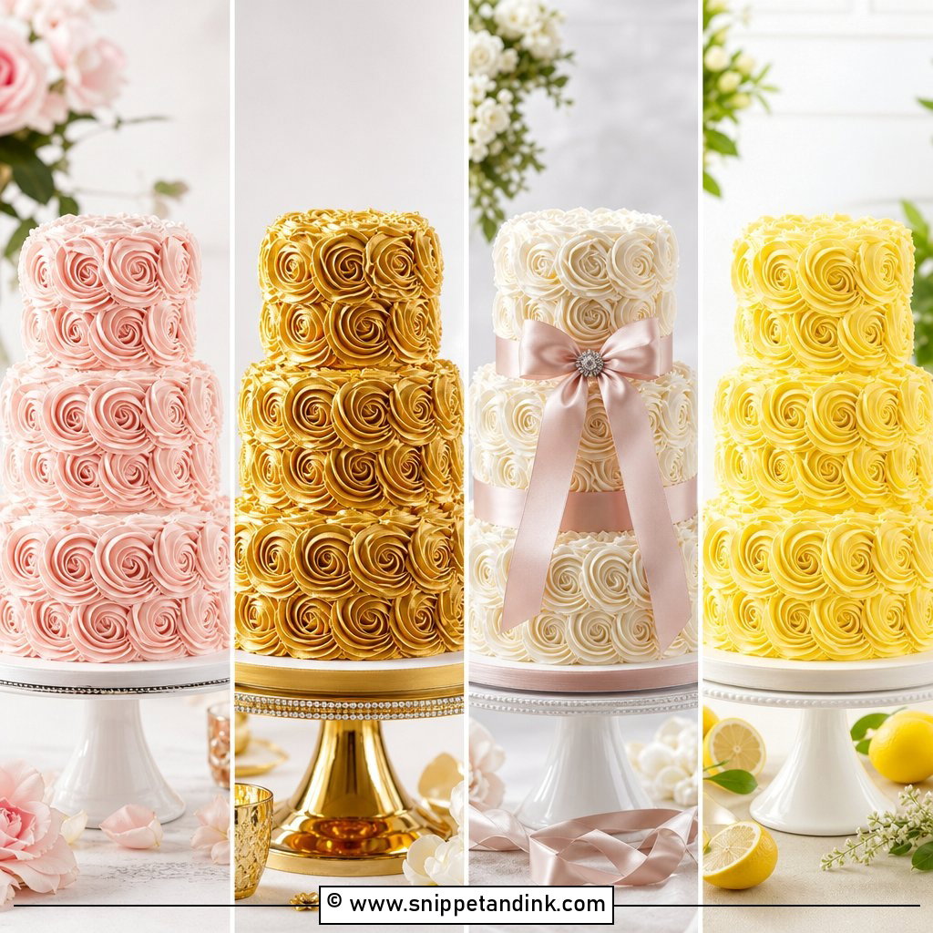 30 Rosette Cake Ideas for Wedding With Elegant Detail