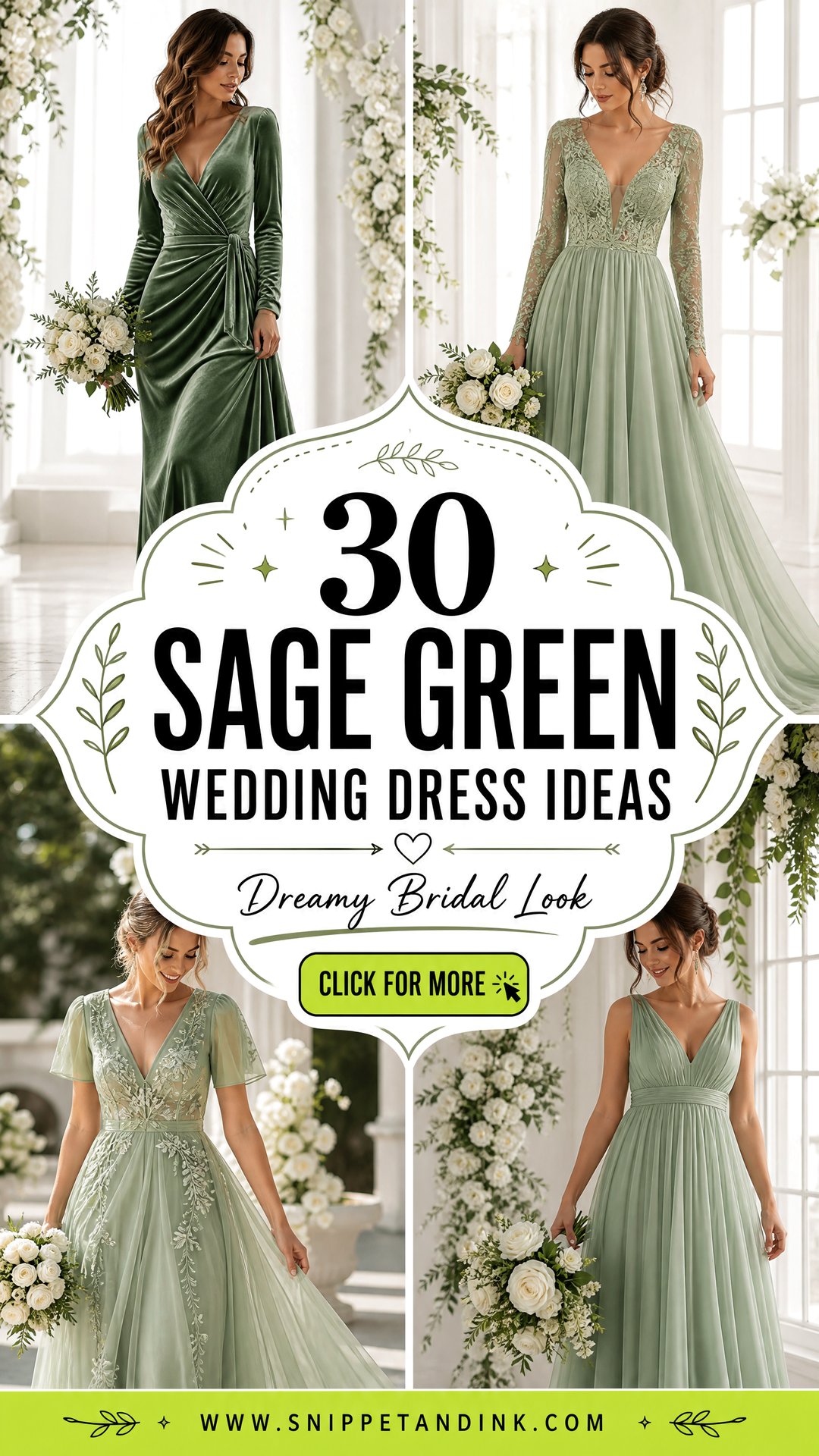 30 Sage Green Wedding Dress Ideas for a Dreamy Bridal Look - 30 Sage Green Wedding Dress Ideas for a Dreamy Bridal Look