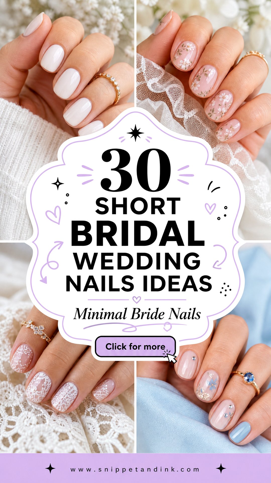 30 Short Bridal Wedding Nails for Elegant Minimal Brides - 30 Short Bridal Wedding Nails for Elegant Minimal Brides