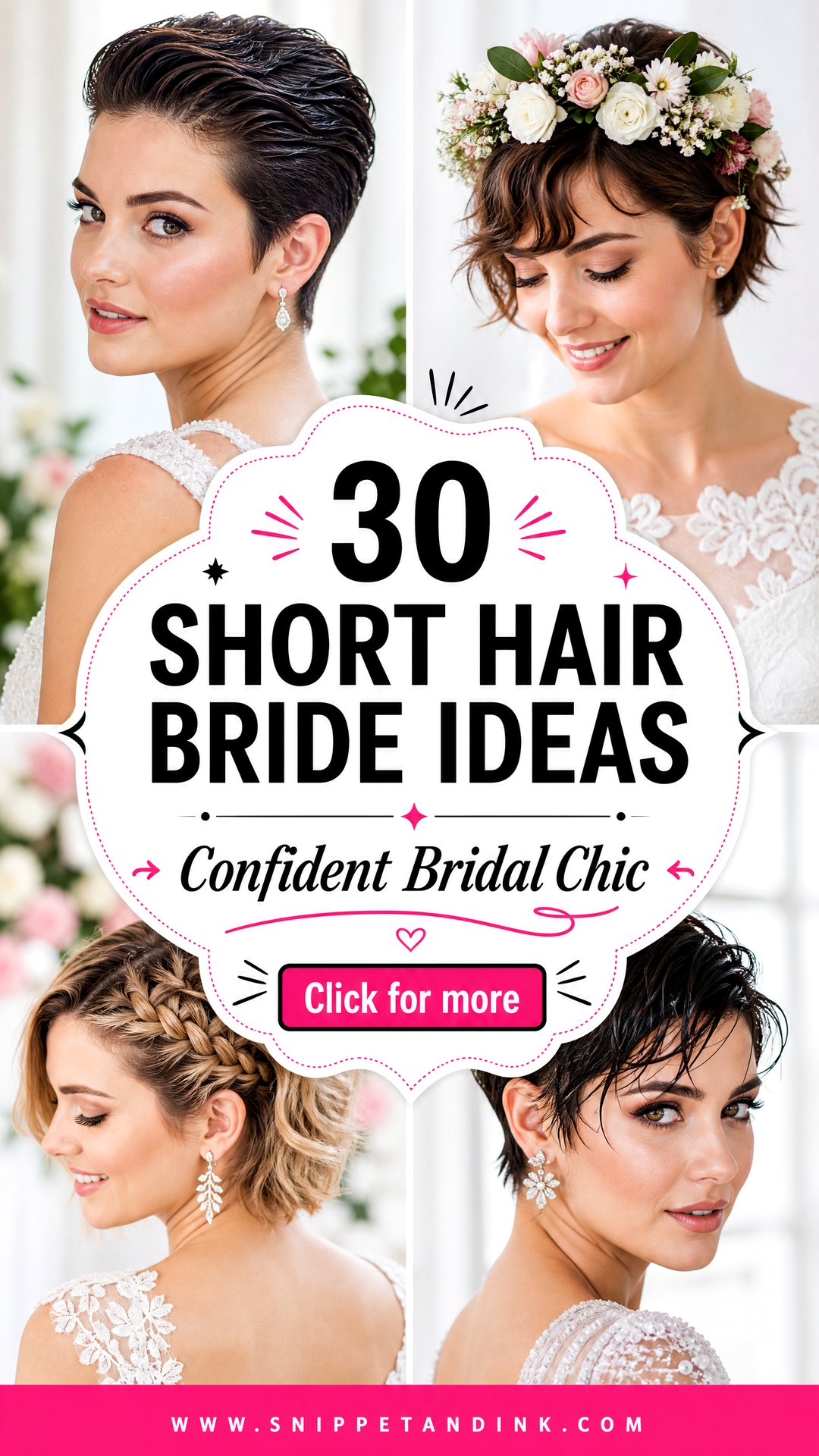 30 Short Hair Bride Ideas for Chic Confident Wedding Looks - 30 Short Hair Bride Ideas for Chic, Confident Wedding Looks